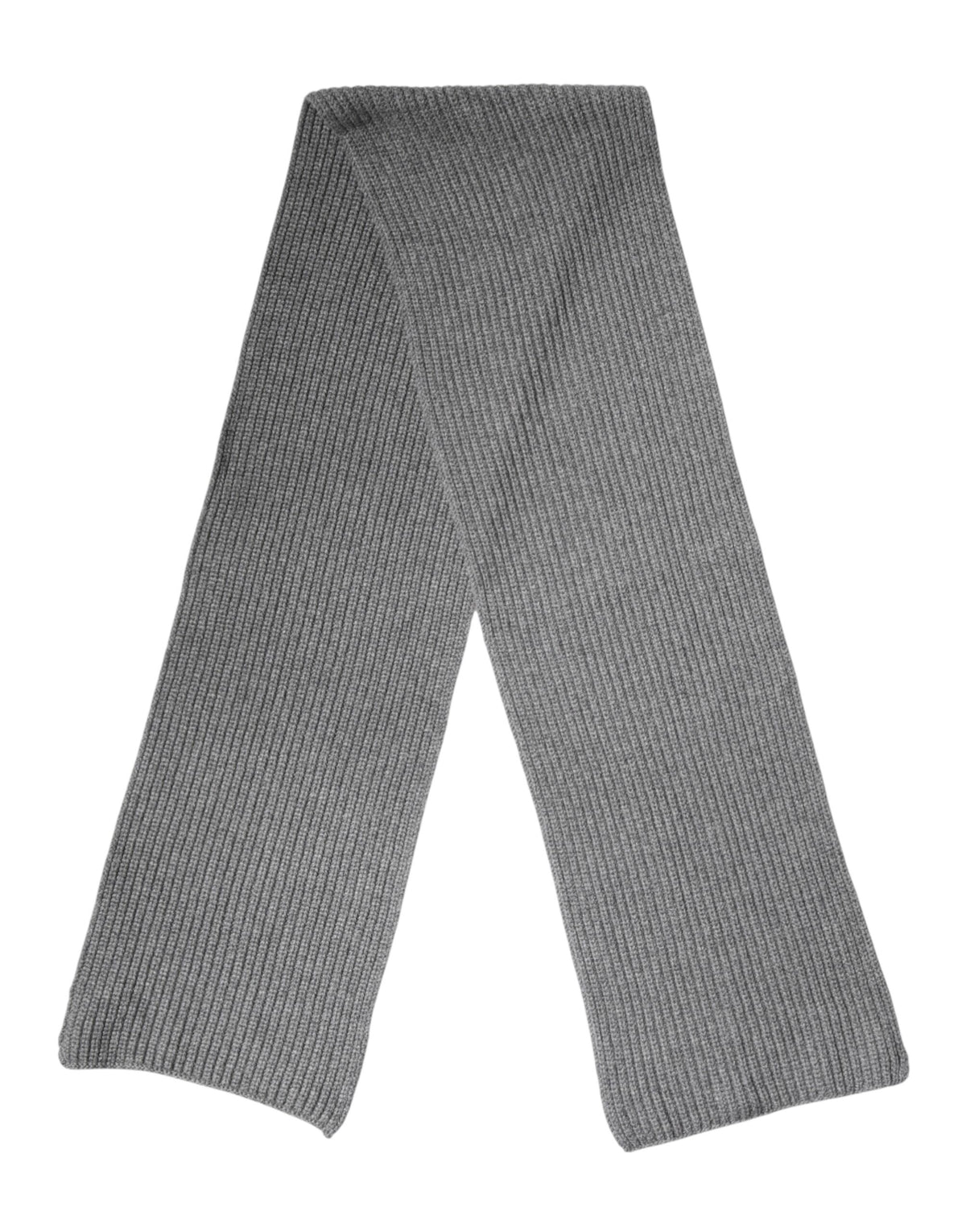 Dolce & Gabbana Gray Cashmere Knit Neck Wrap Shawl Scarf