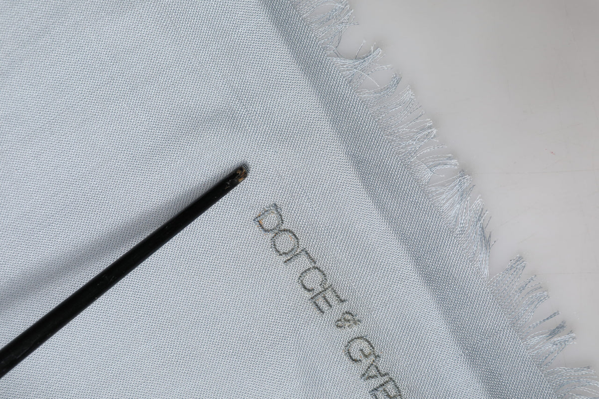 Dolce & Gabbana Light Blue Cashmere Knit Neck Wrap Scarf