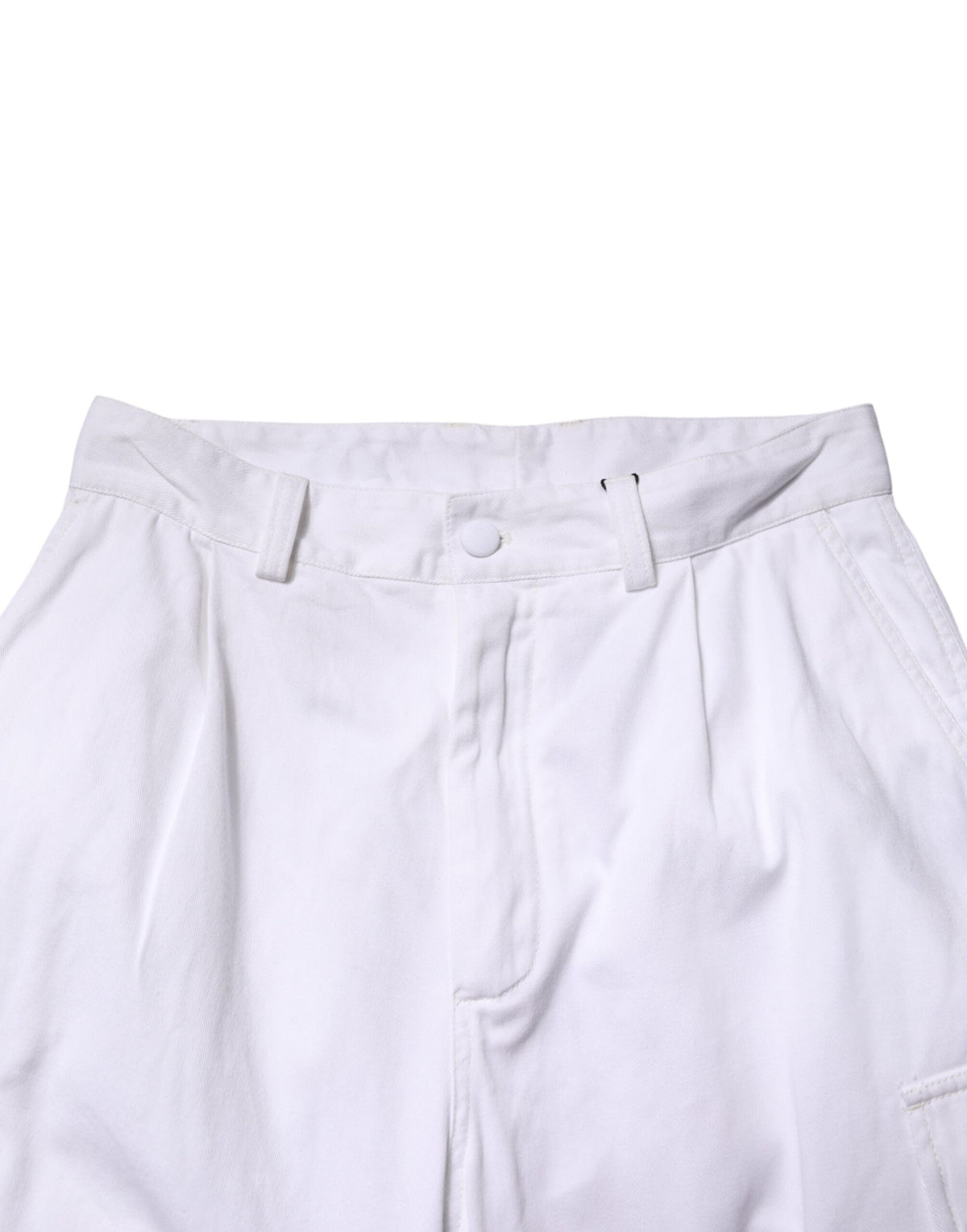 Dolce & Gabbana White Cotton Men Cargo Denim Trouser Jeans