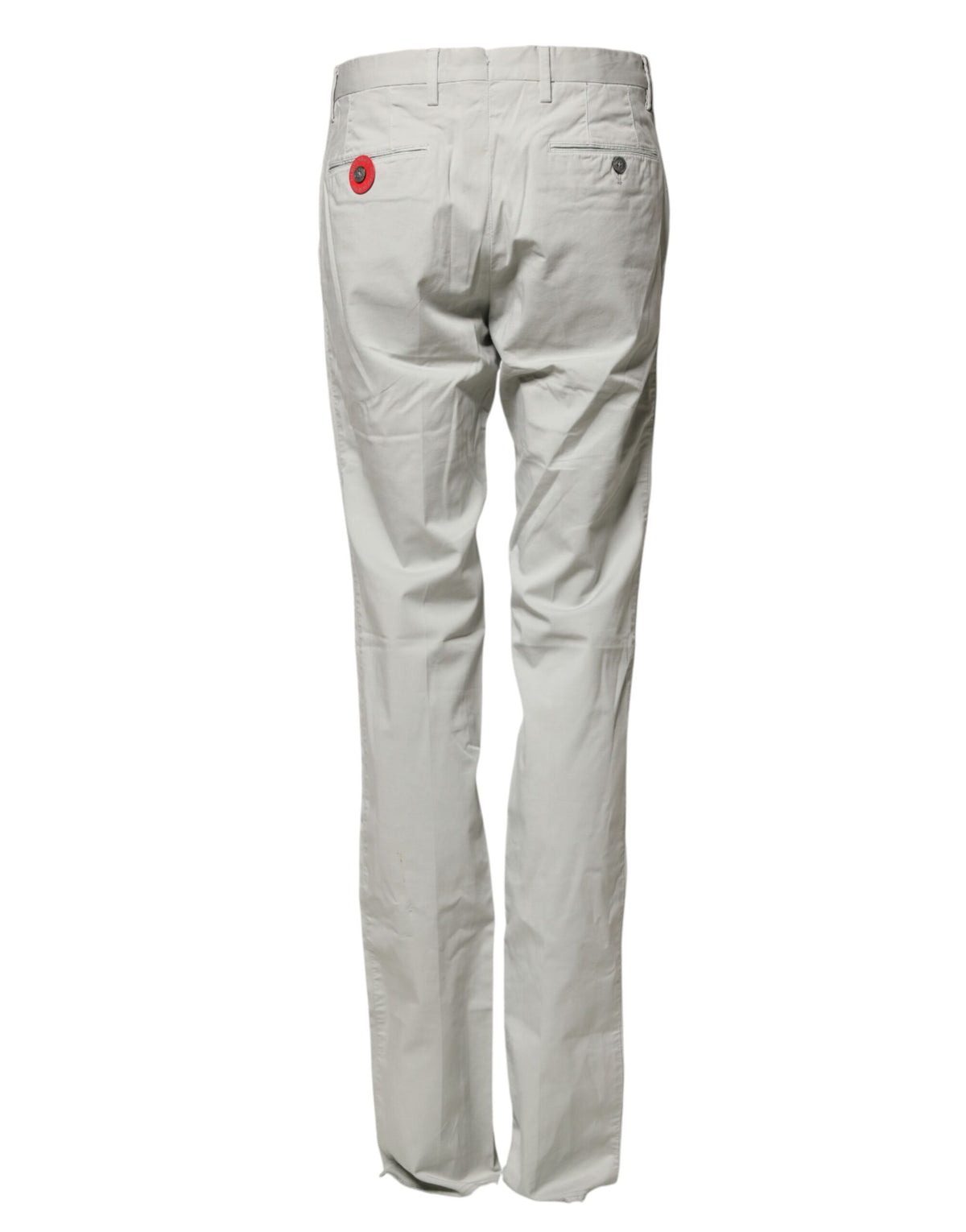 PT01 Light Gray Mid Waist Men Straight Chino Trouser Pants