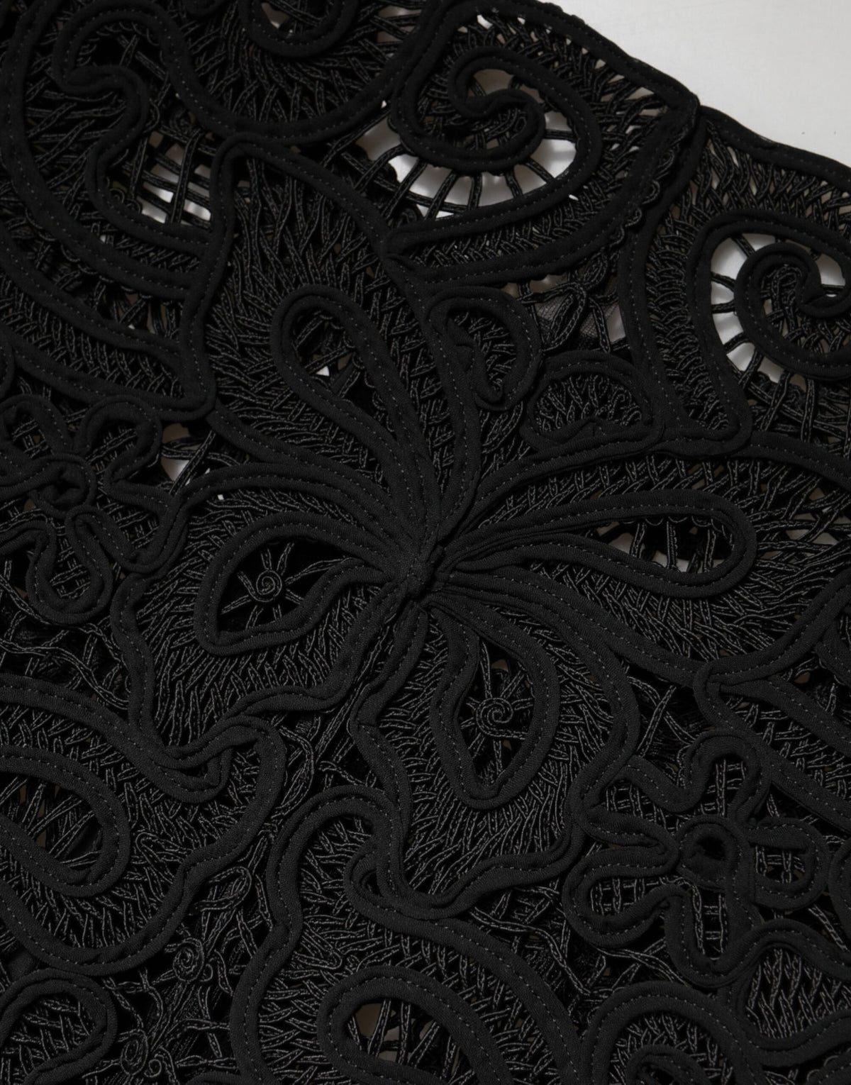 Dolce & Gabbana Black Floral Lace Cropped Coat  Jacket