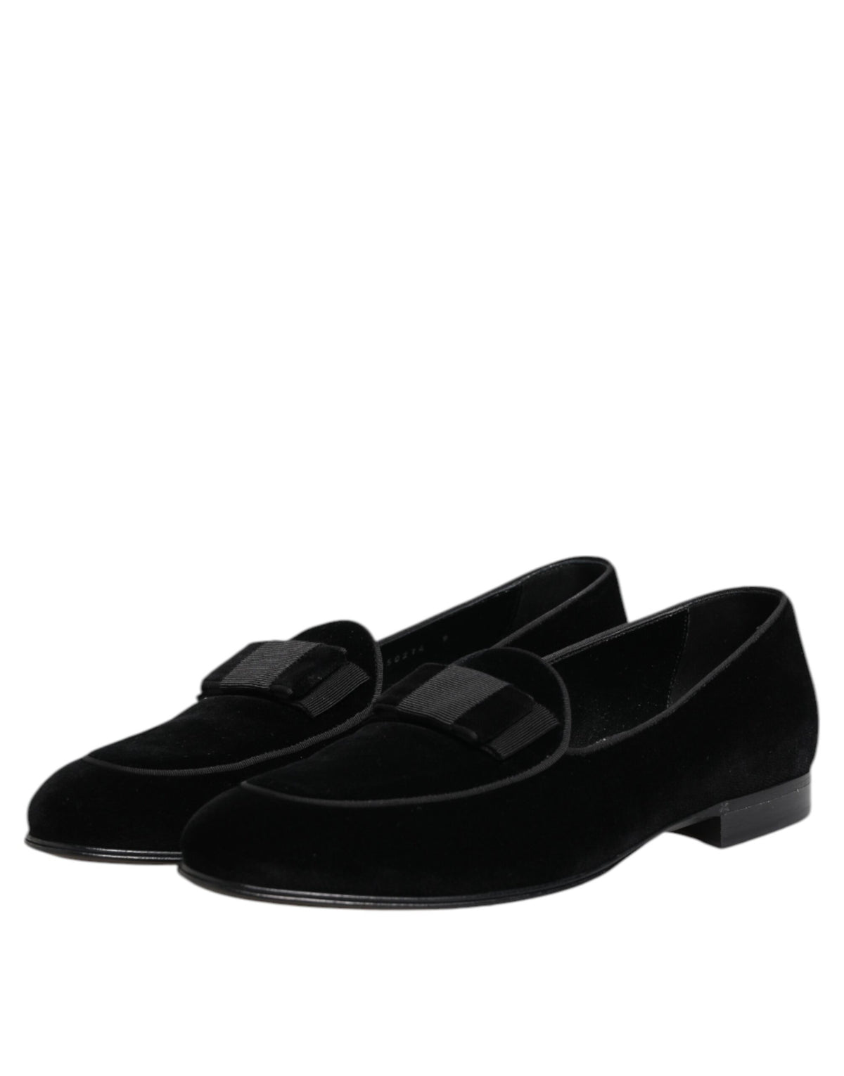 Dolce & Gabbana Black Velvet Slip On Loafers Formal Men Shoes