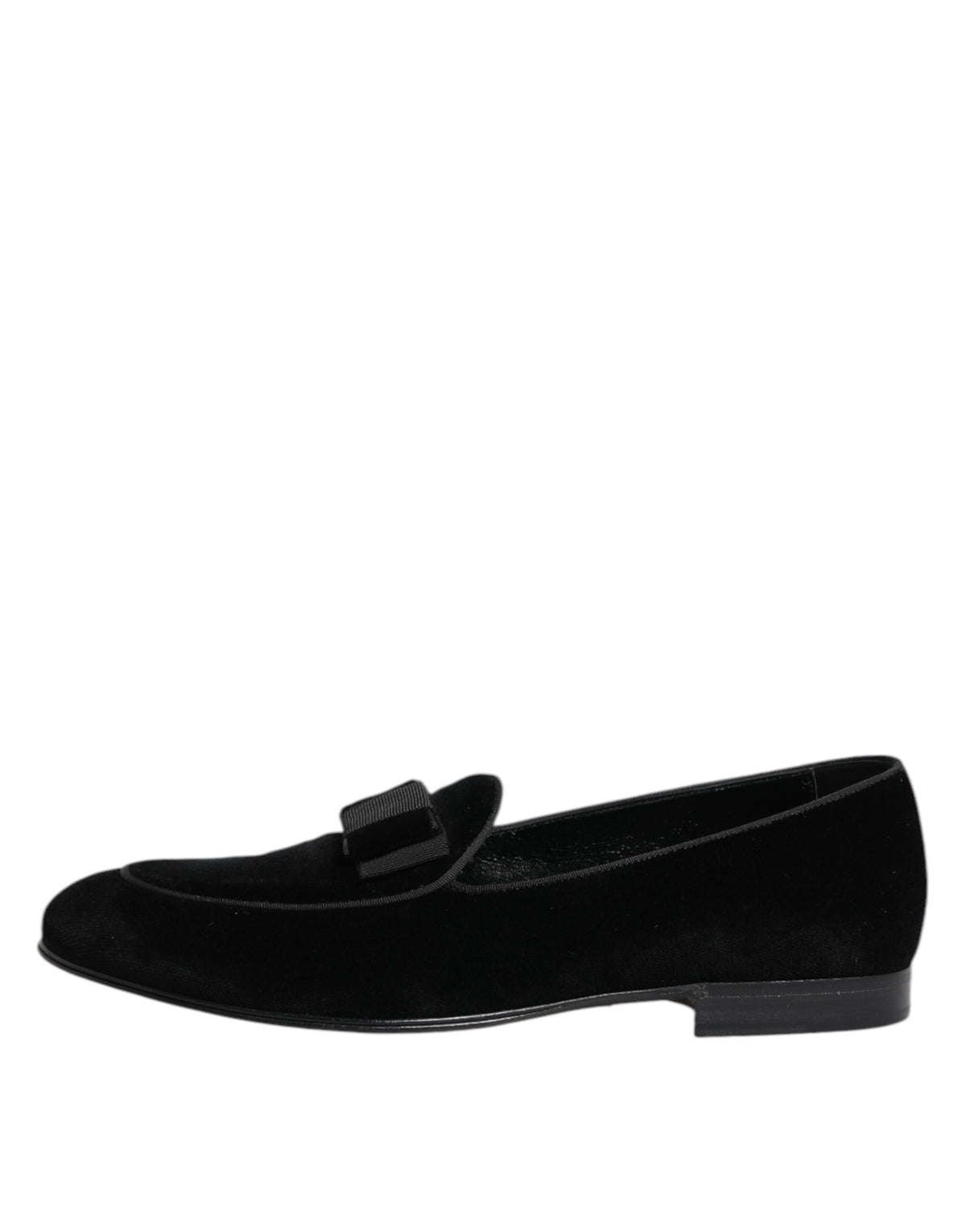 Dolce & Gabbana Black Velvet Slip On Loafers Formal Men Shoes
