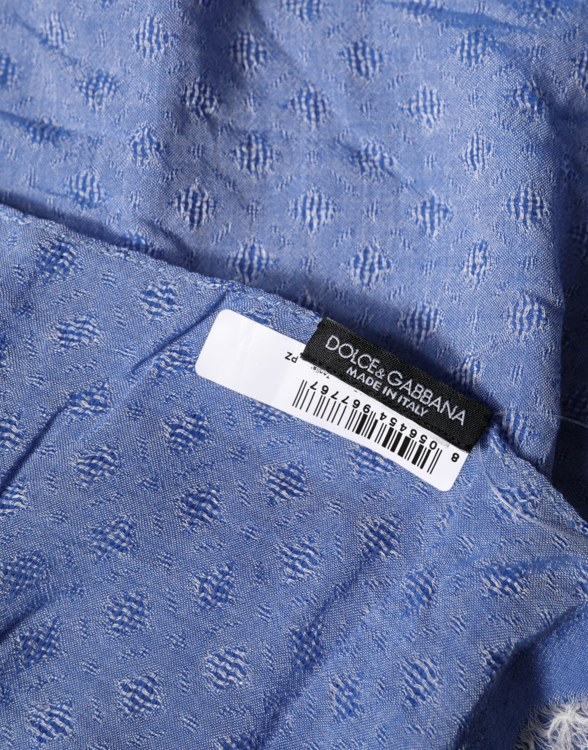 Dolce & Gabbana Blue Lace Stole Cotton Neck Wrap Shawl Scarf