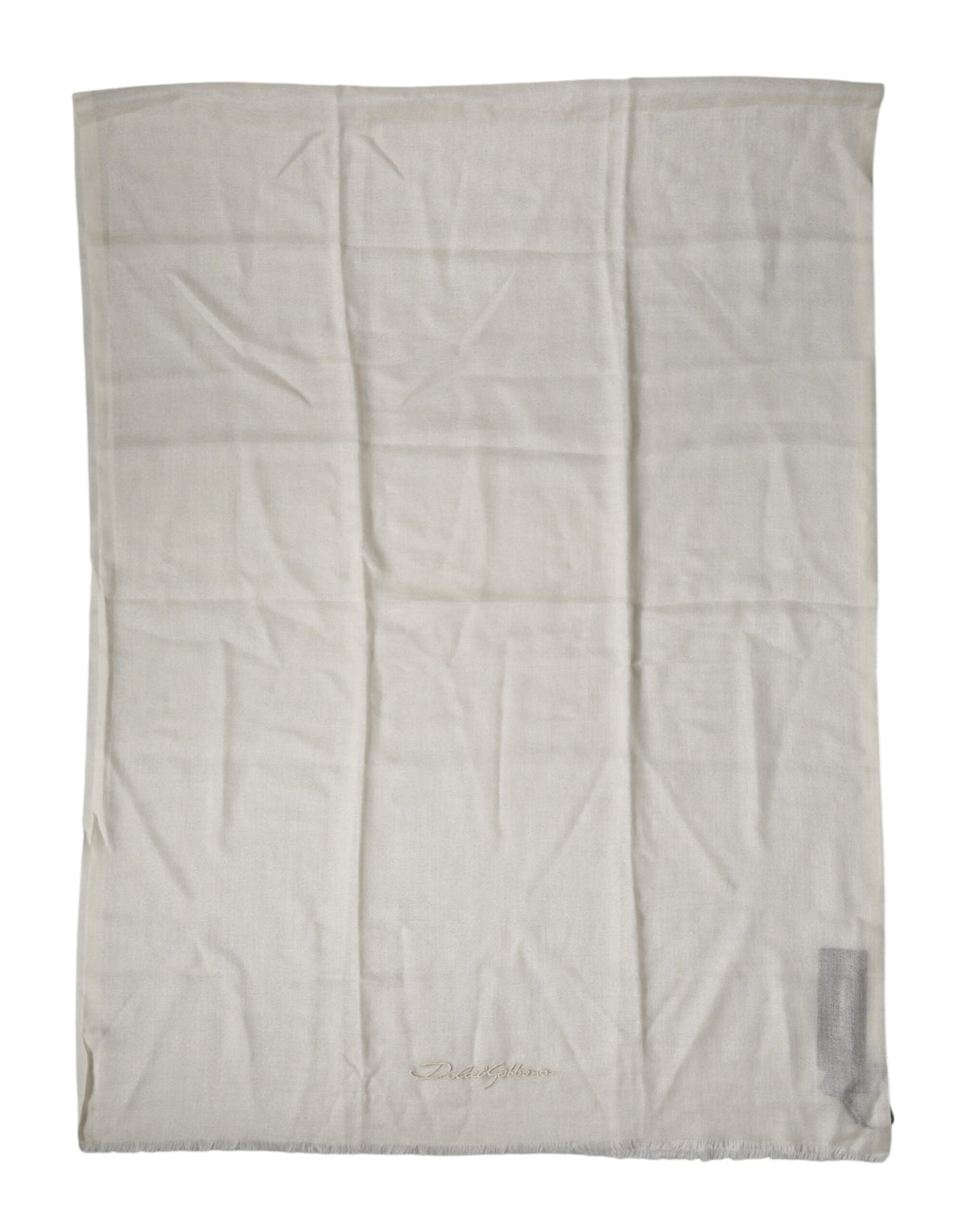 Dolce & Gabbana White Cashmere Knit Neck Wrap Shawl Scarf