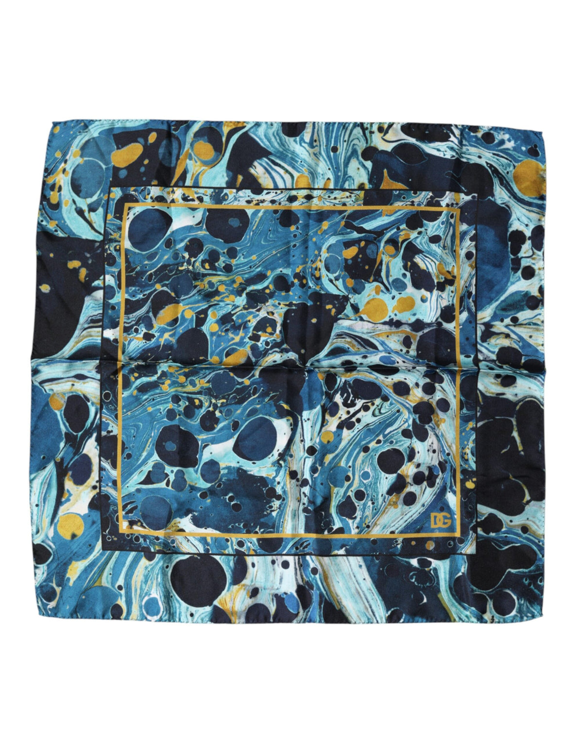 Dolce & Gabbana Multicolor Marble Square Foulard Scarf