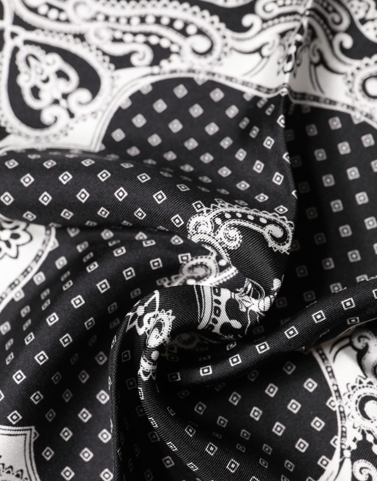 Dolce & Gabbana Black Bandana Print Square Handkerchief Scarf