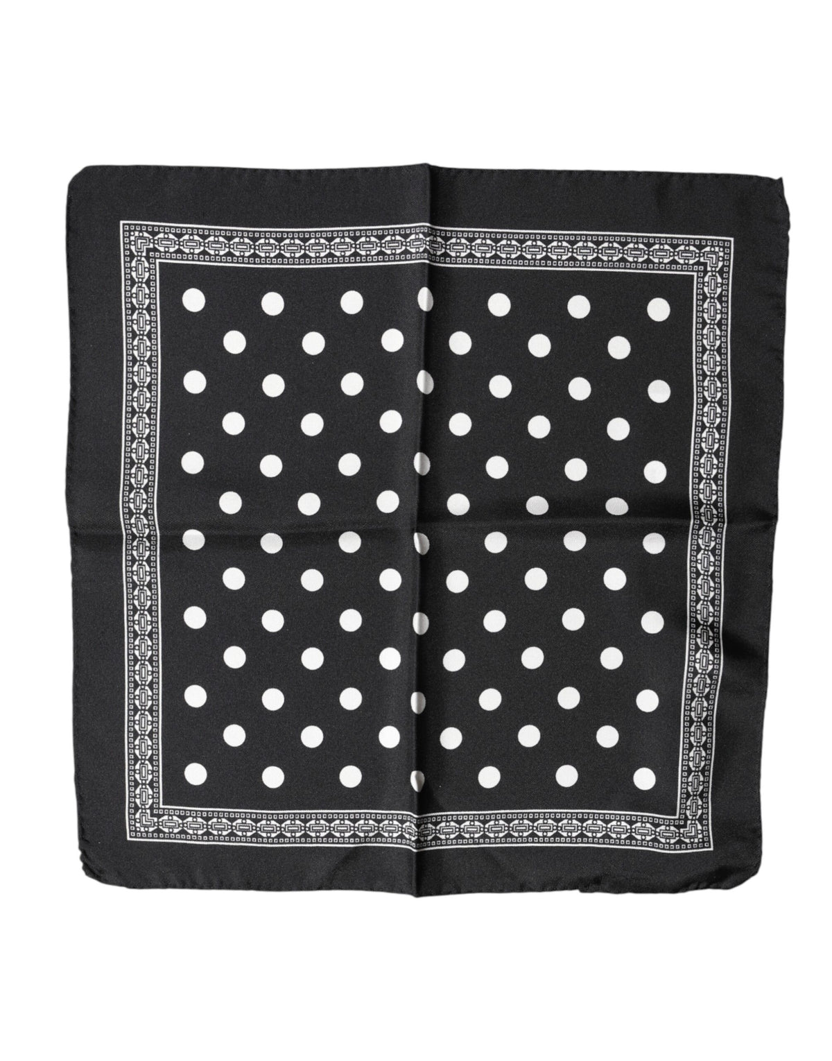 Dolce & Gabbana Black Polka Dot Square Handkerchief Scarf