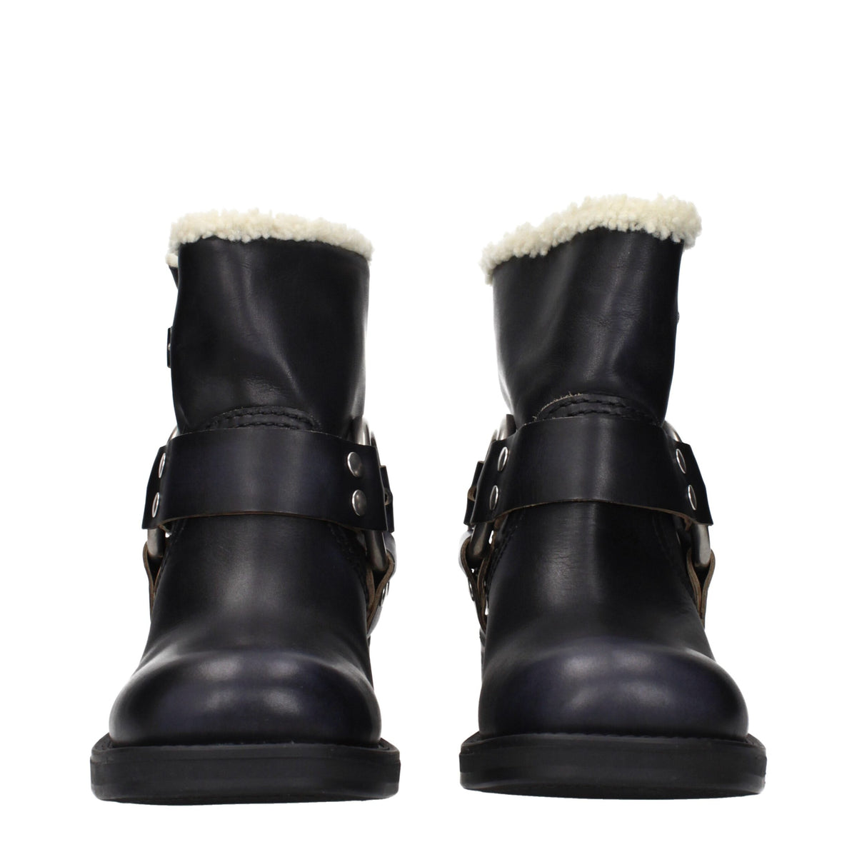 Miu Miu Black Leather Ankle Boots