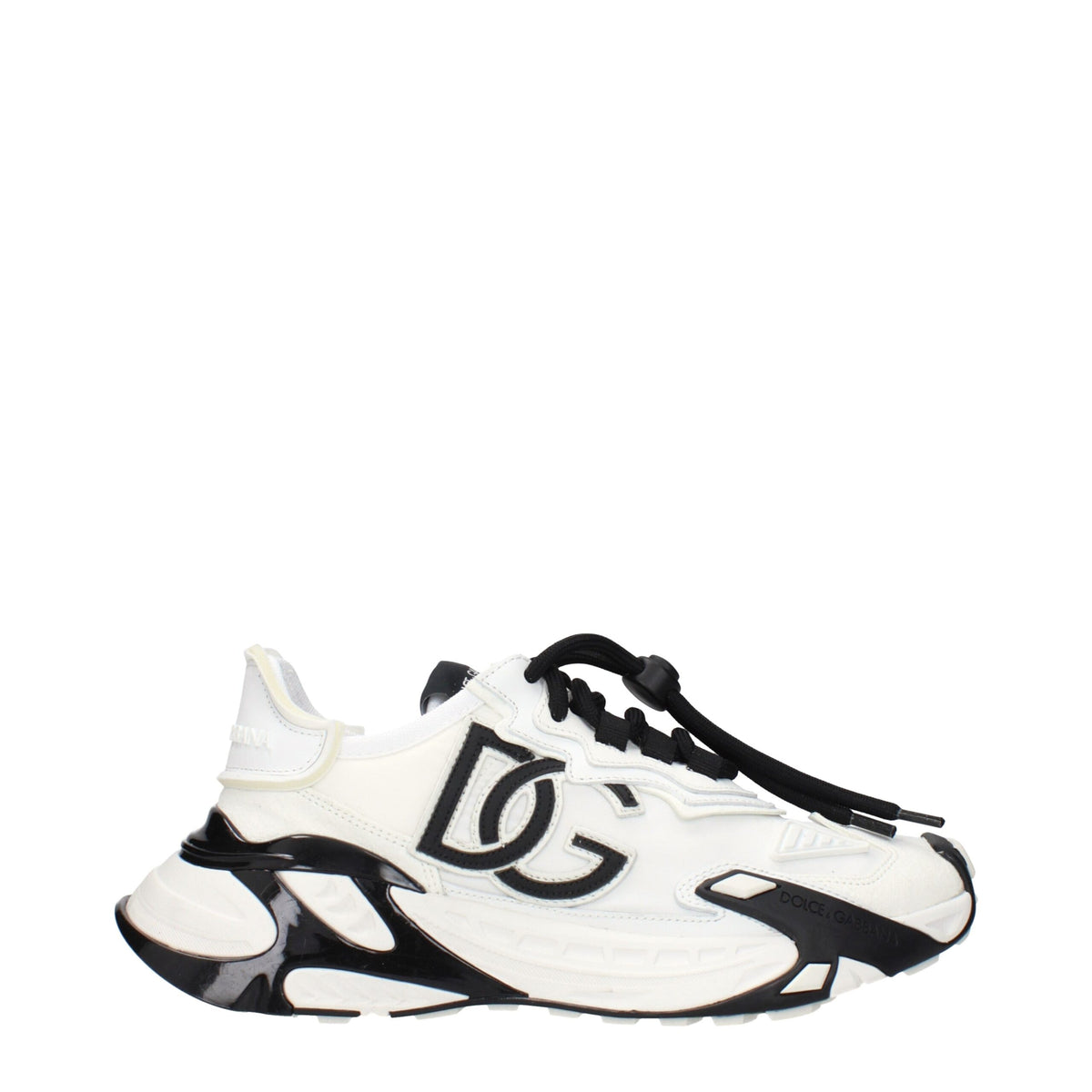Dolce & Gabbana White Fabric Athletic Sneakers