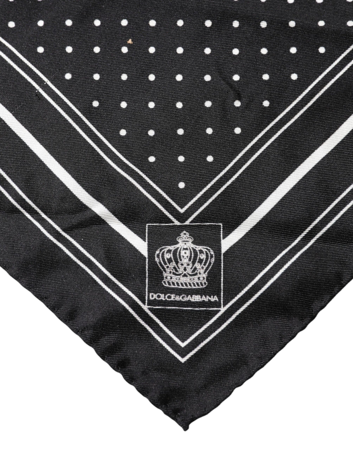 Dolce & Gabbana Scarf Black Poka Dot Men Square Handkerchief
