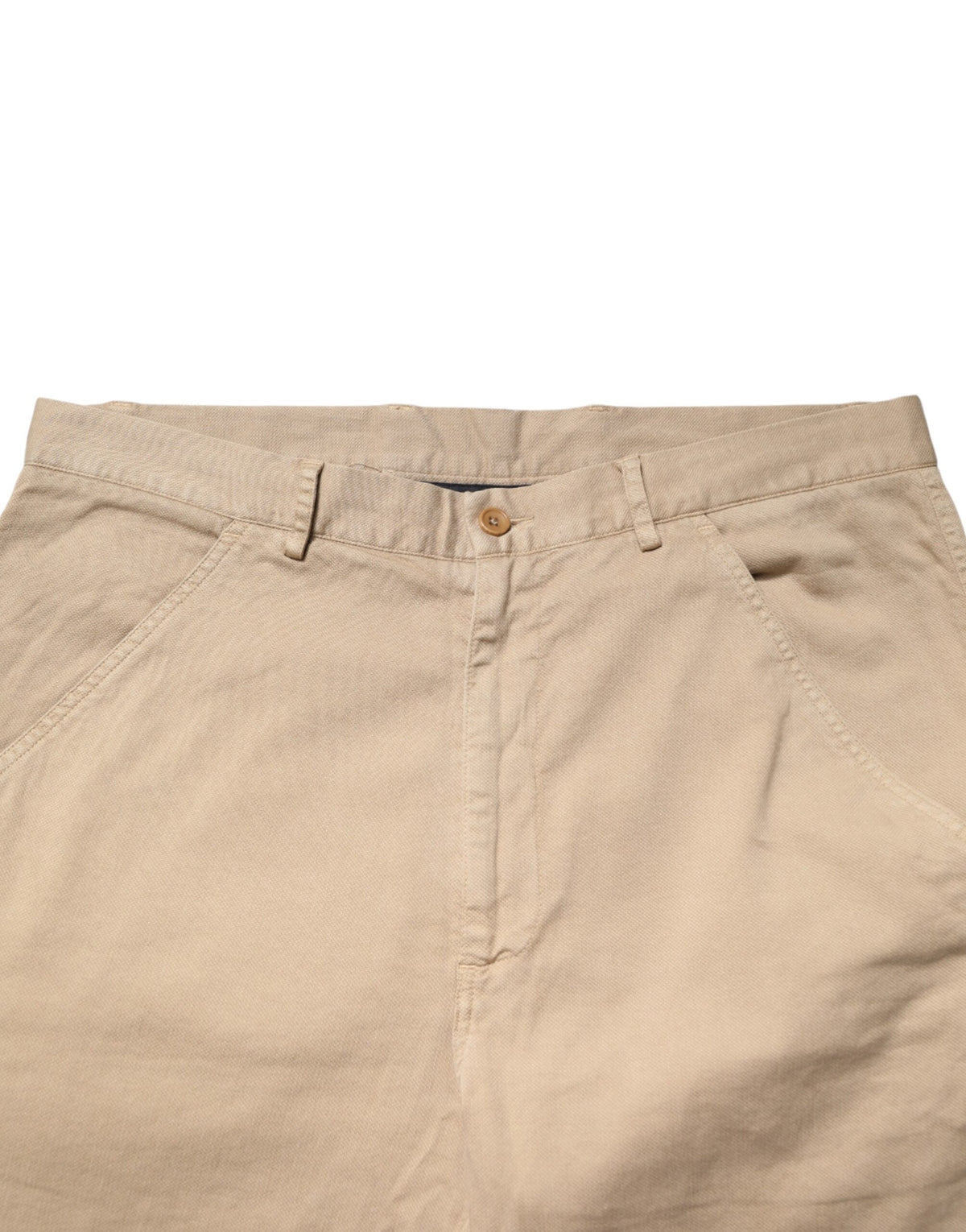 Daniele Alessandrini Beige Cotton Skinny Chino Trouser Pants