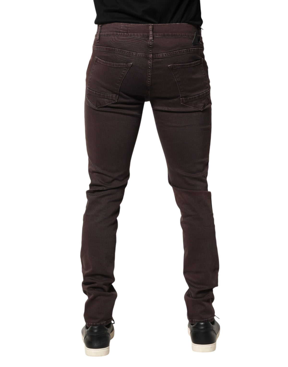 Daniele Alessandrini Brown Cotton Mid Waist Skinny Men Denim Jeans