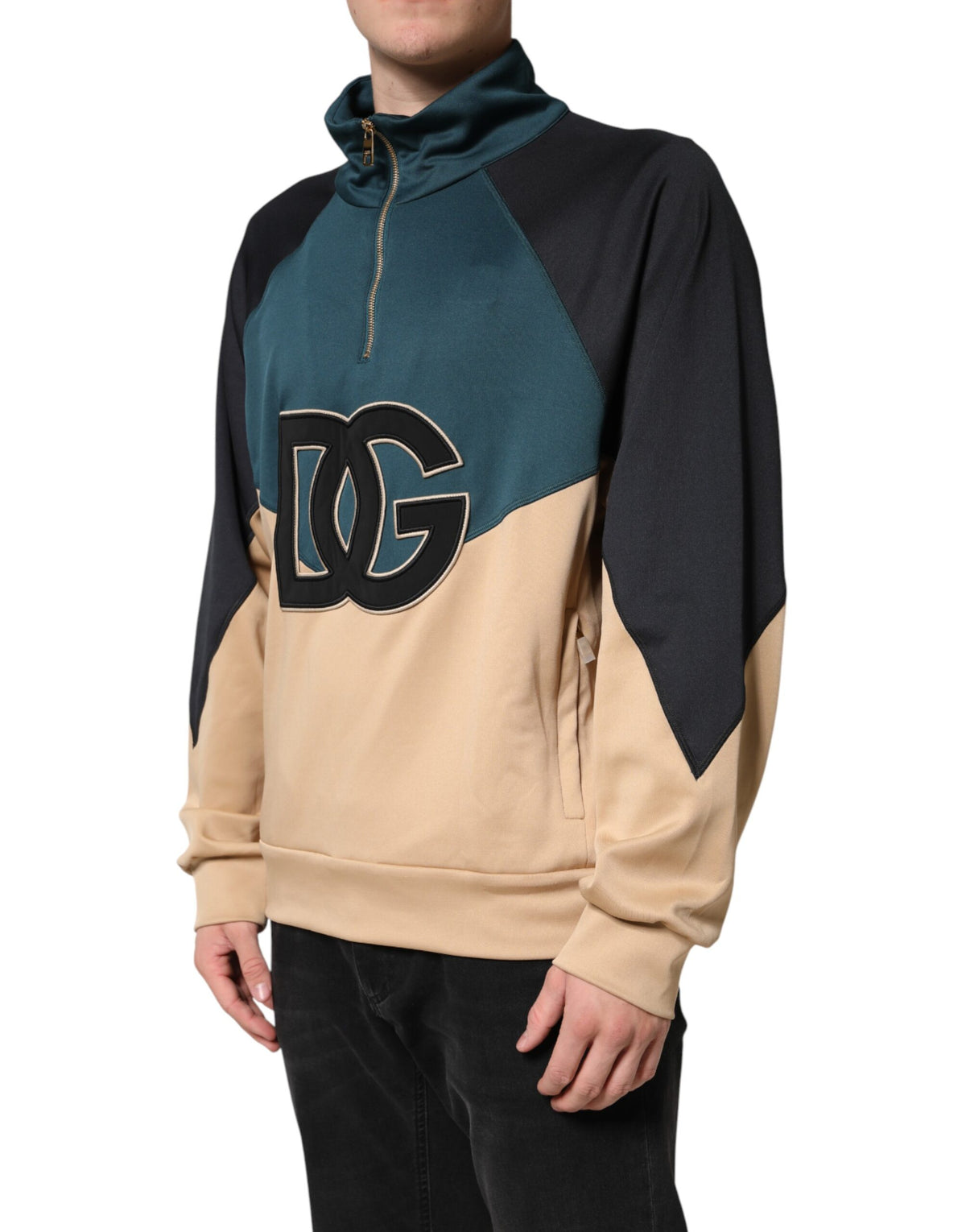 Dolce & Gabbana DG Mock Neck Sweatshirt Sweater  Multicolor
