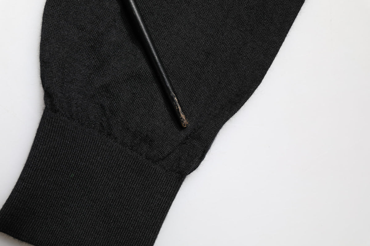 Dolce & Gabbana Black Cashmere V-Neck Men Pullover Sweater