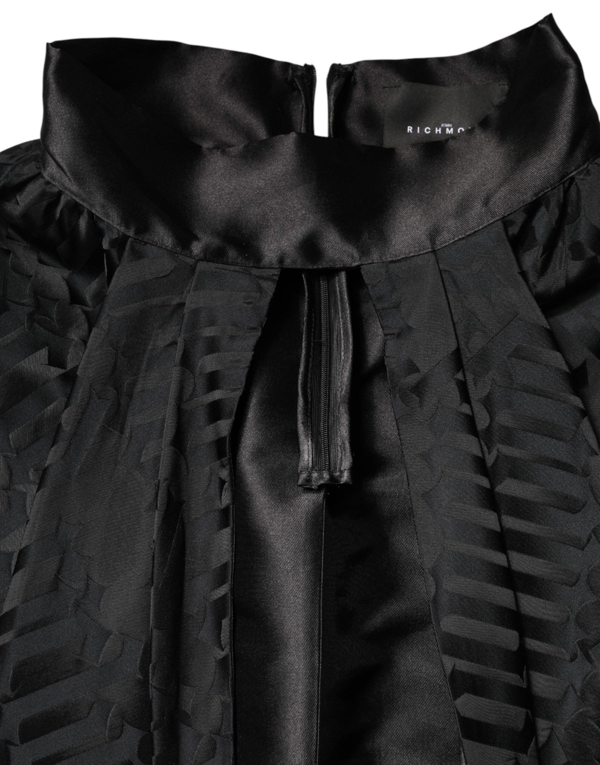 John Richmond Black Jacquard Deep V-neck Sleeveless 2 Pc Dress