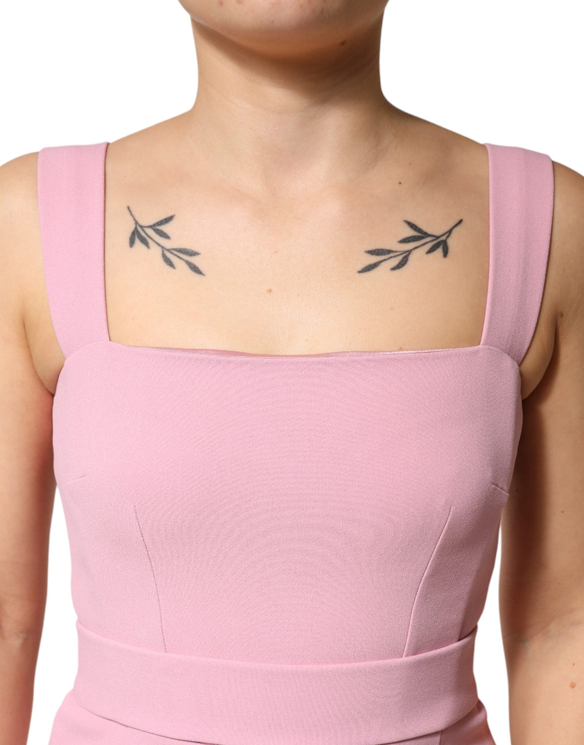 Dolce & Gabbana Pink Viscose Sleeveless Sheath Midi Dress