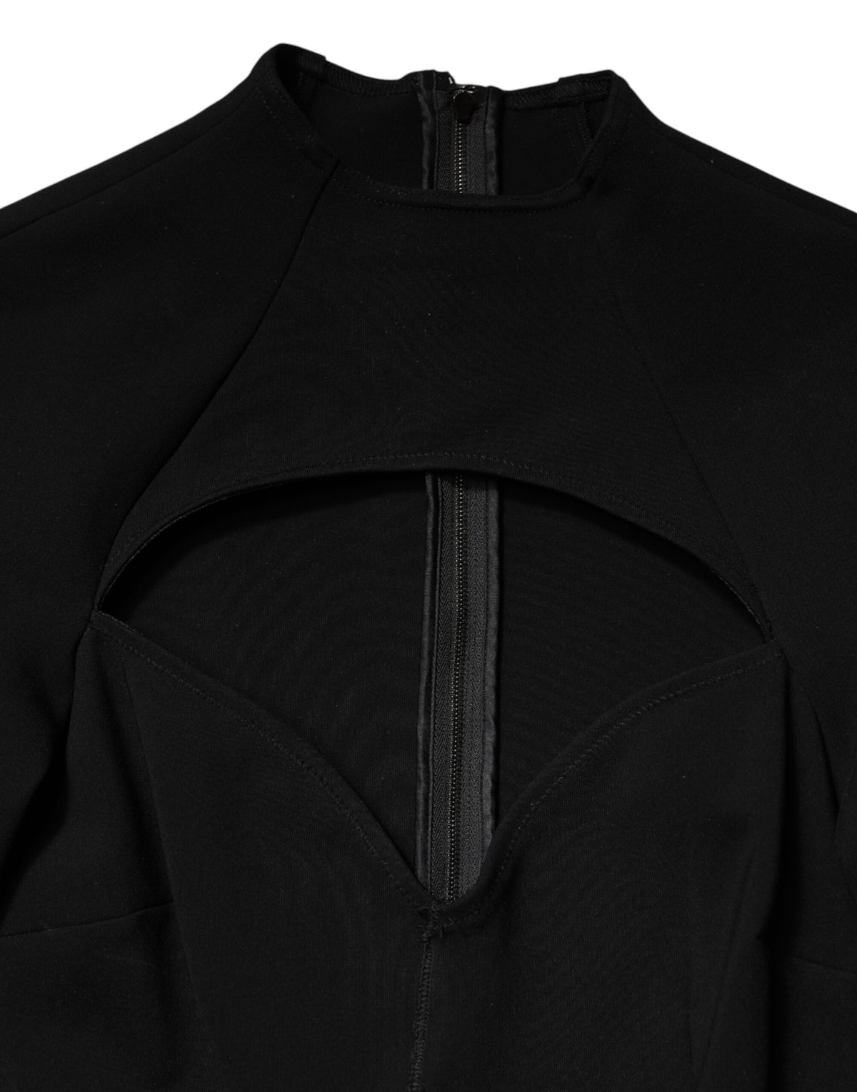 Dolce & Gabbana Black Viscose Bodycon Sheath Midi Dress