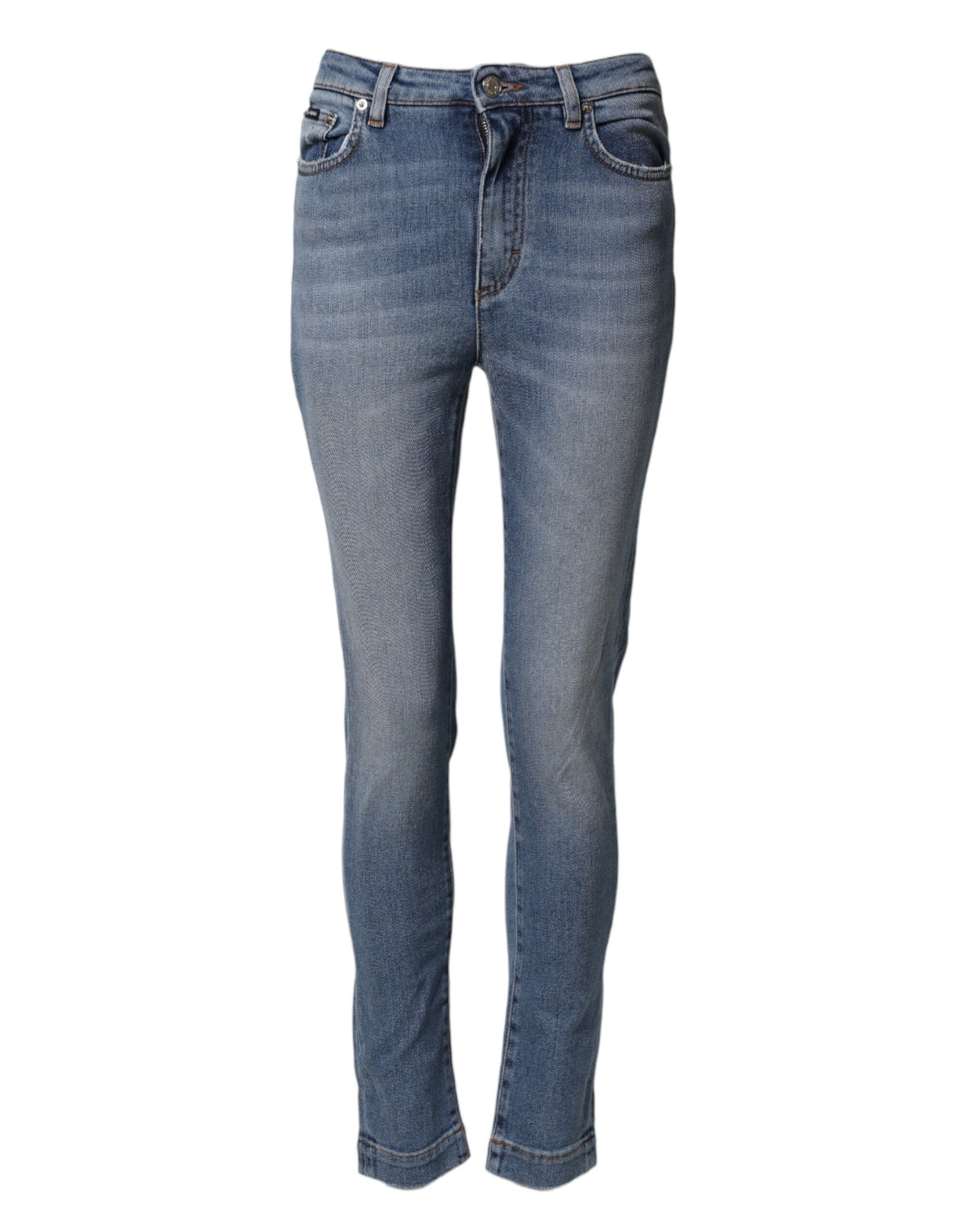 Dolce & Gabbana Blue Washed Cotton Skinny Denim Trouser Jeans