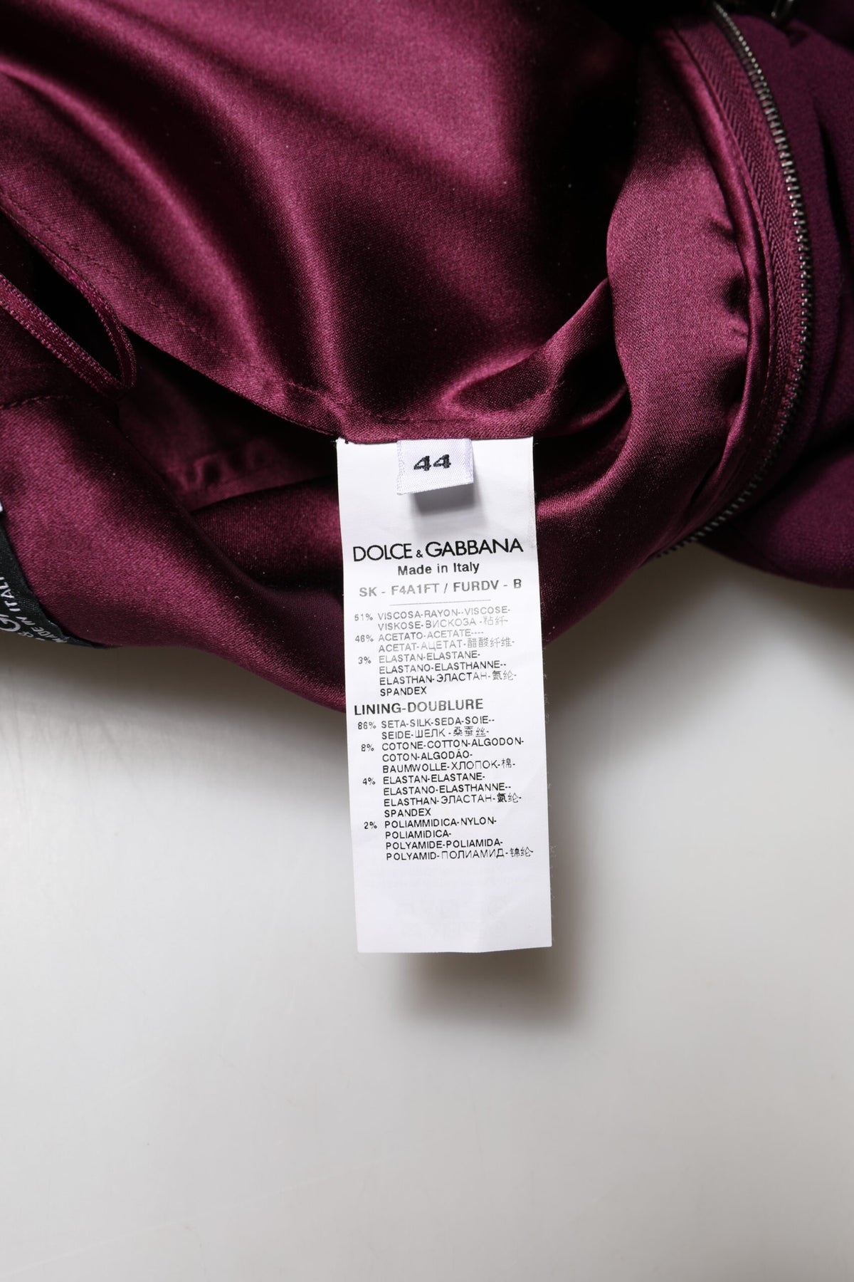 Dolce & Gabbana Maroon Mid Waist Pencil Cut Midi Skirt