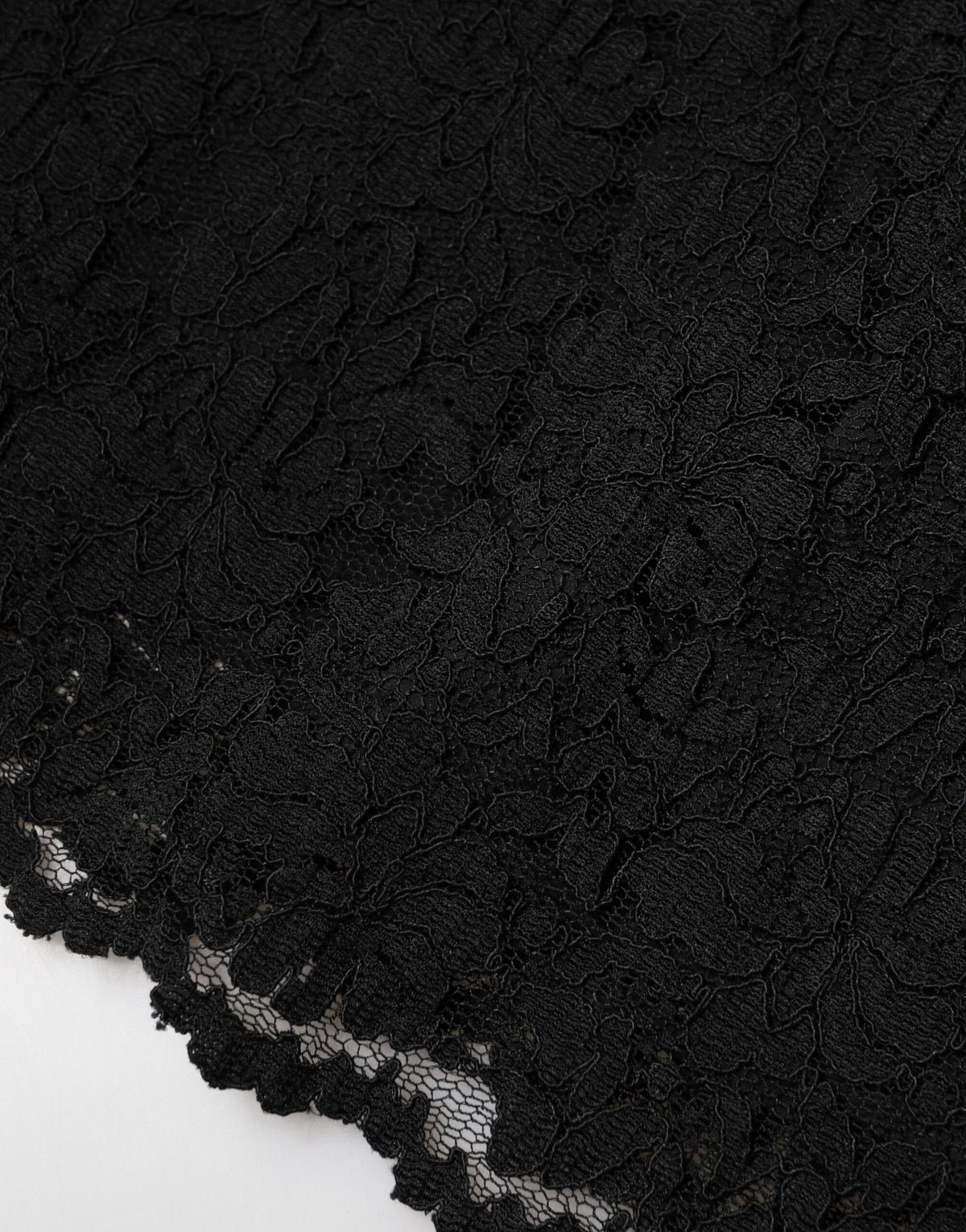 Dolce & Gabbana Black Floral Lace Silk Round Neck Blouse Top