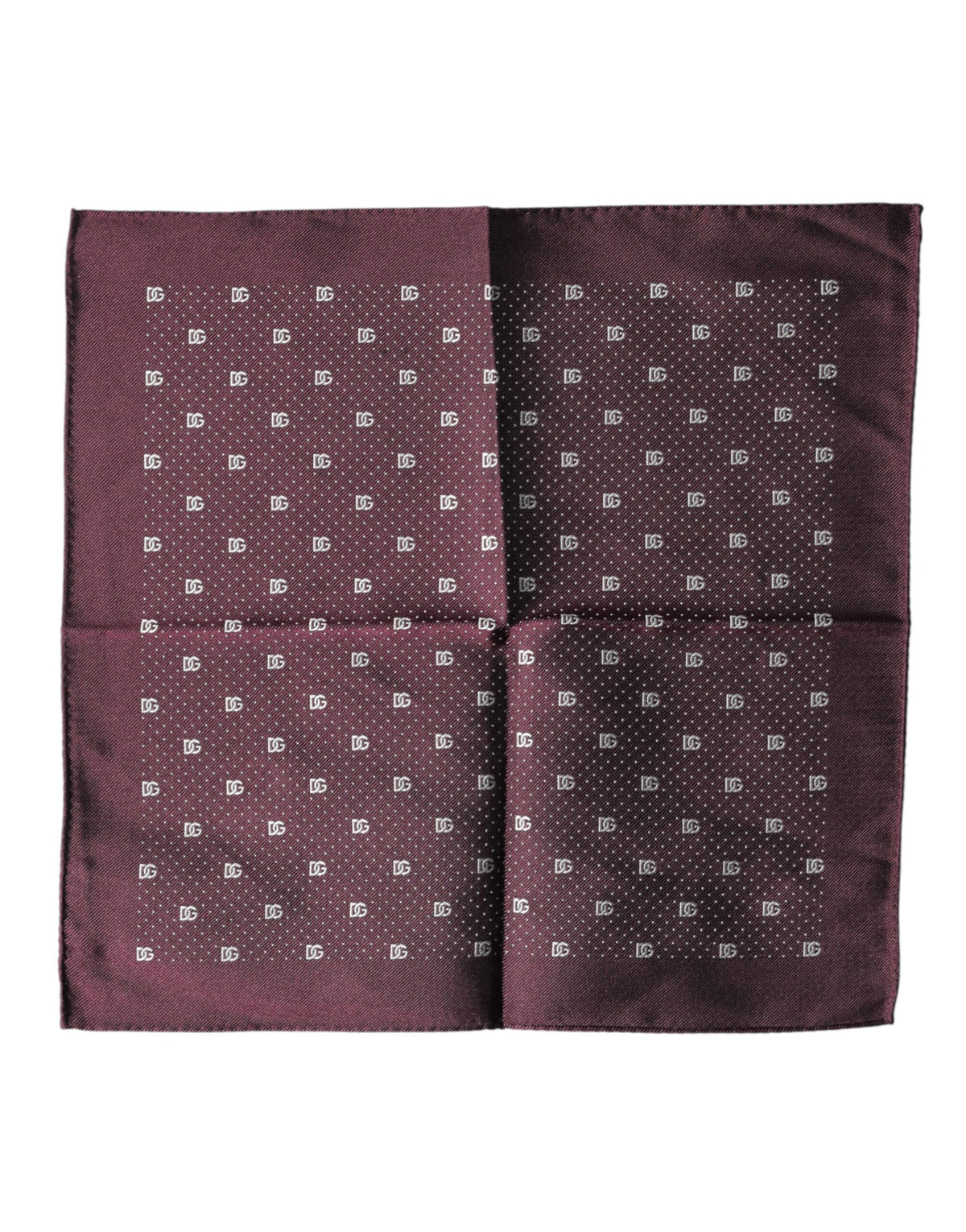 Dolce & Gabbana Maroon Logo Silk Square Handkerchief  Scarf