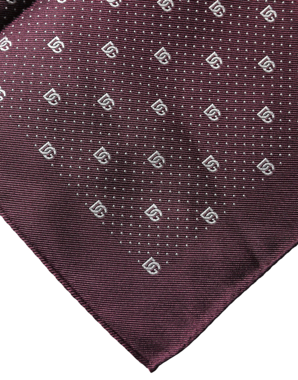 Dolce & Gabbana Maroon Logo Silk Square Handkerchief  Scarf