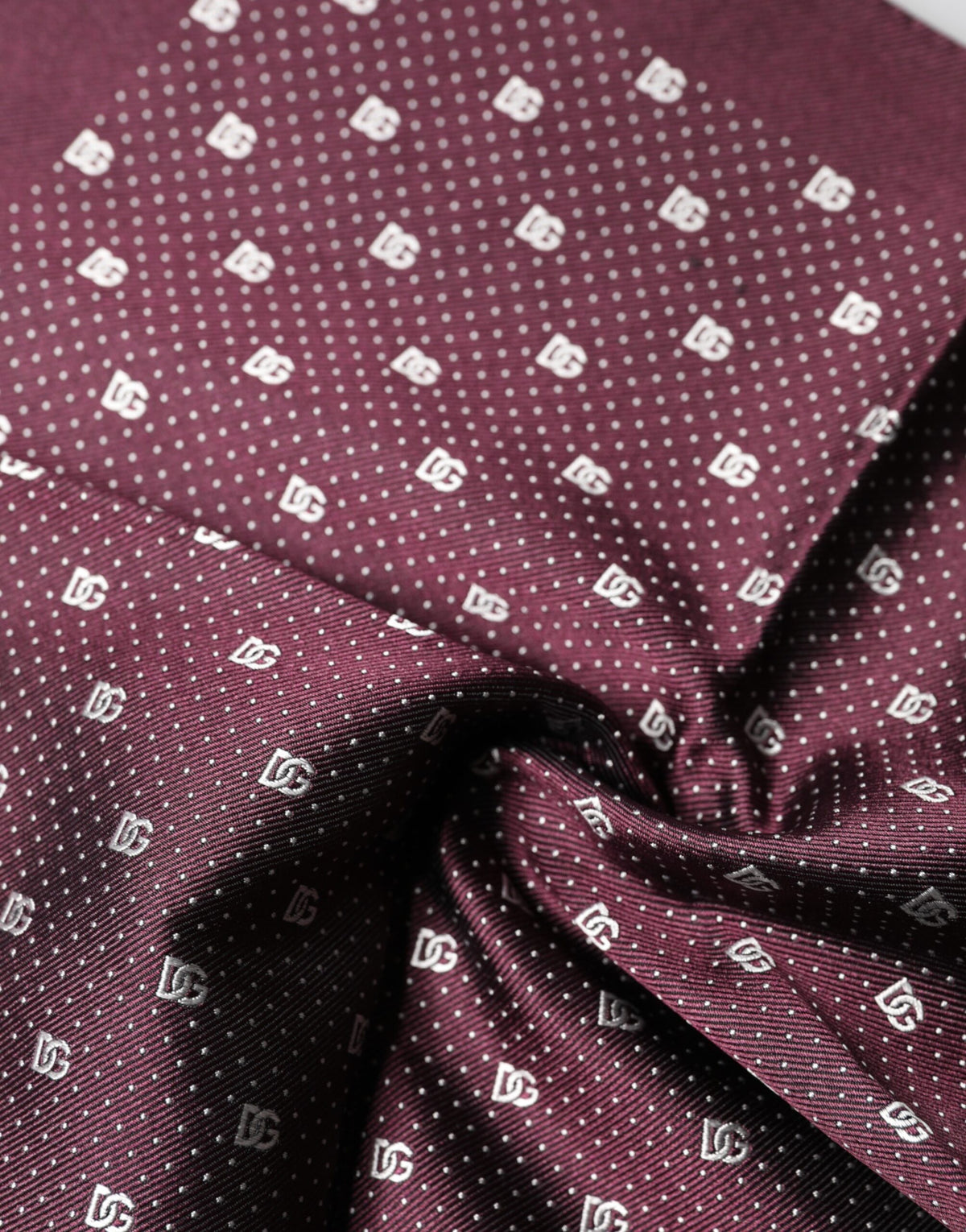 Dolce & Gabbana Maroon Logo Silk Square Handkerchief  Scarf