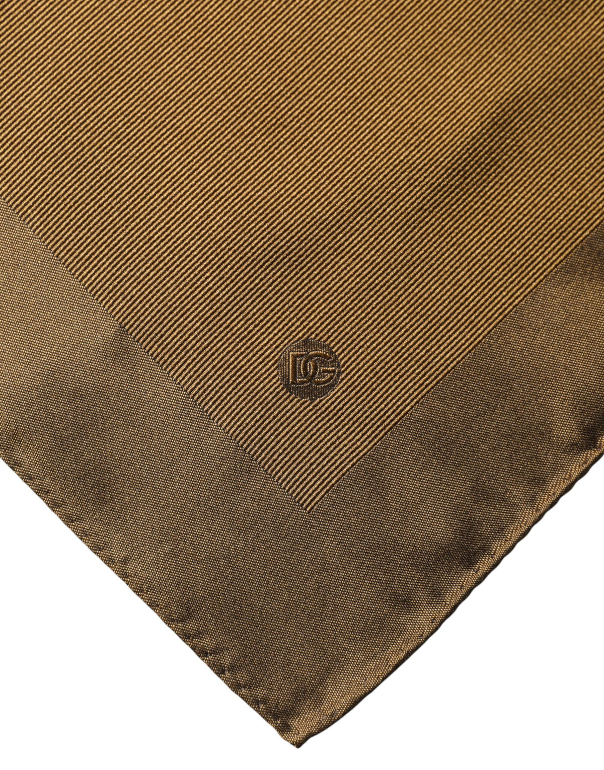 Dolce & Gabbana Brown Logo Silk Men Square Handkerchief Scarf