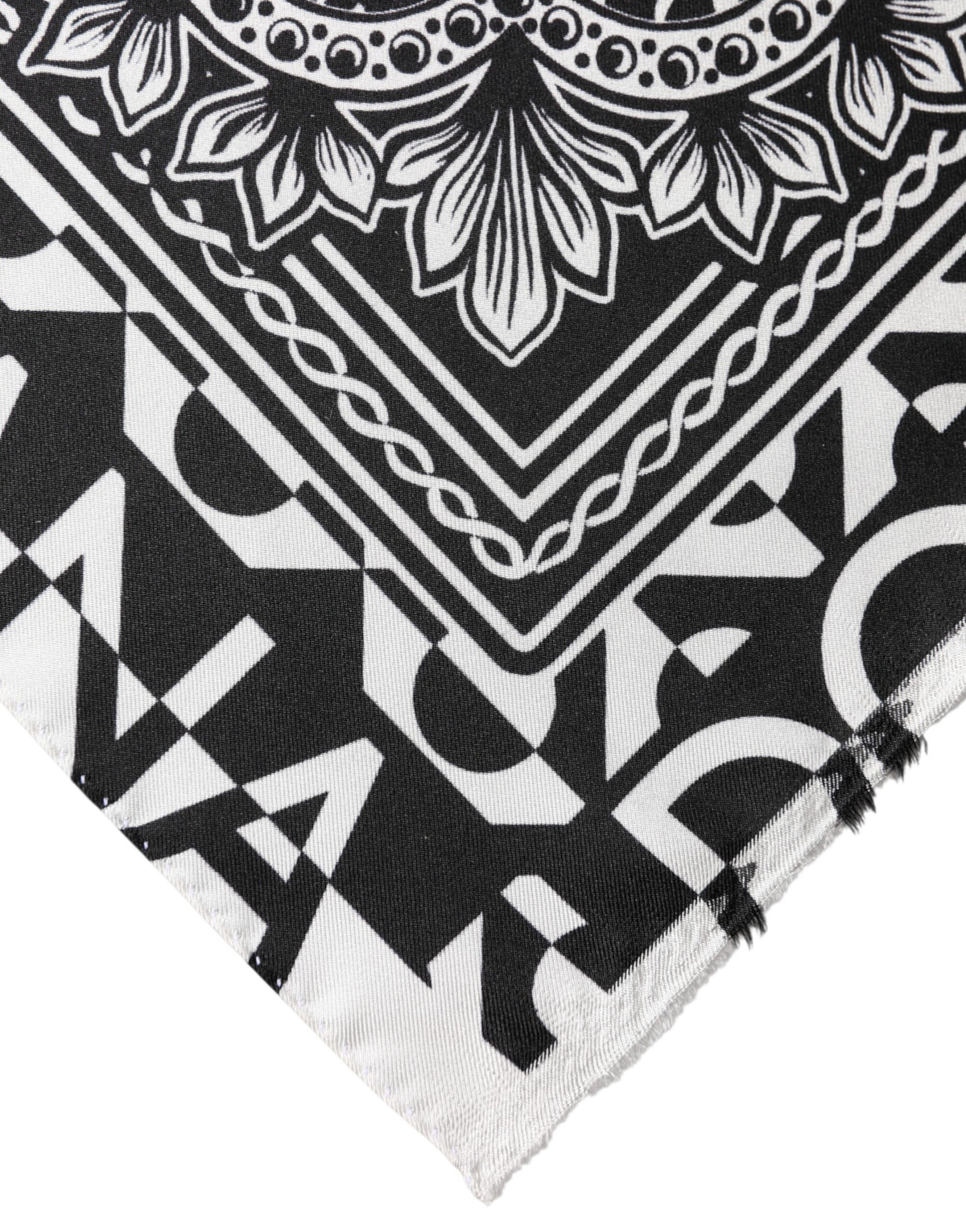 Dolce & Gabbana Black Bandana Print Silk Neck Foulard Scarf
