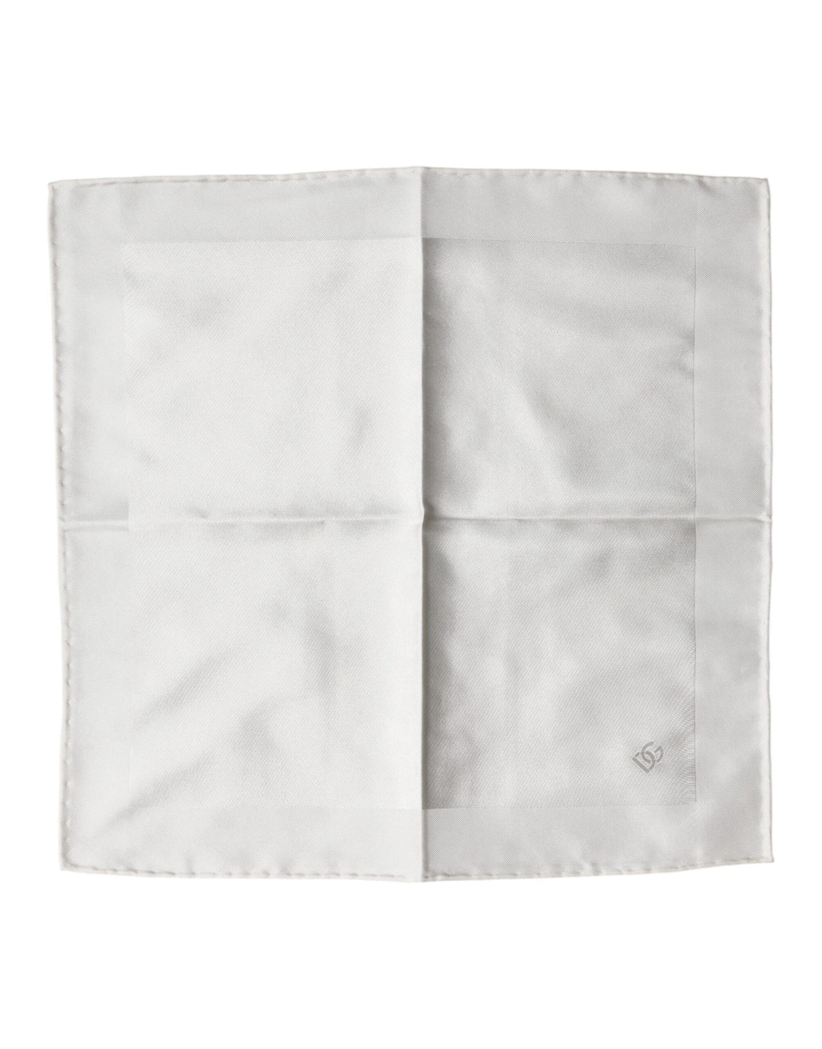 Dolce & Gabbana White Logo Silk Square Handkerchief Scarf