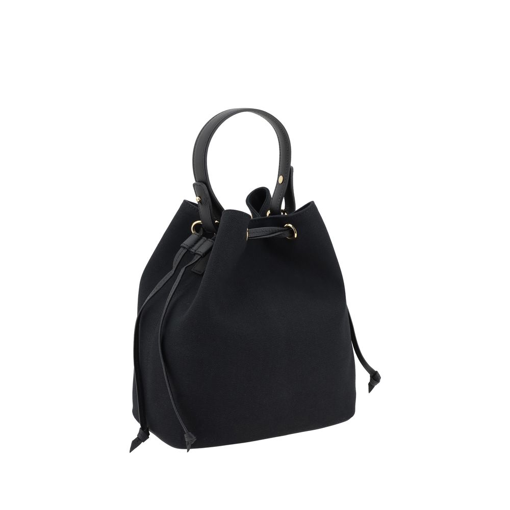 Versace Black Fabric Bucket Bag