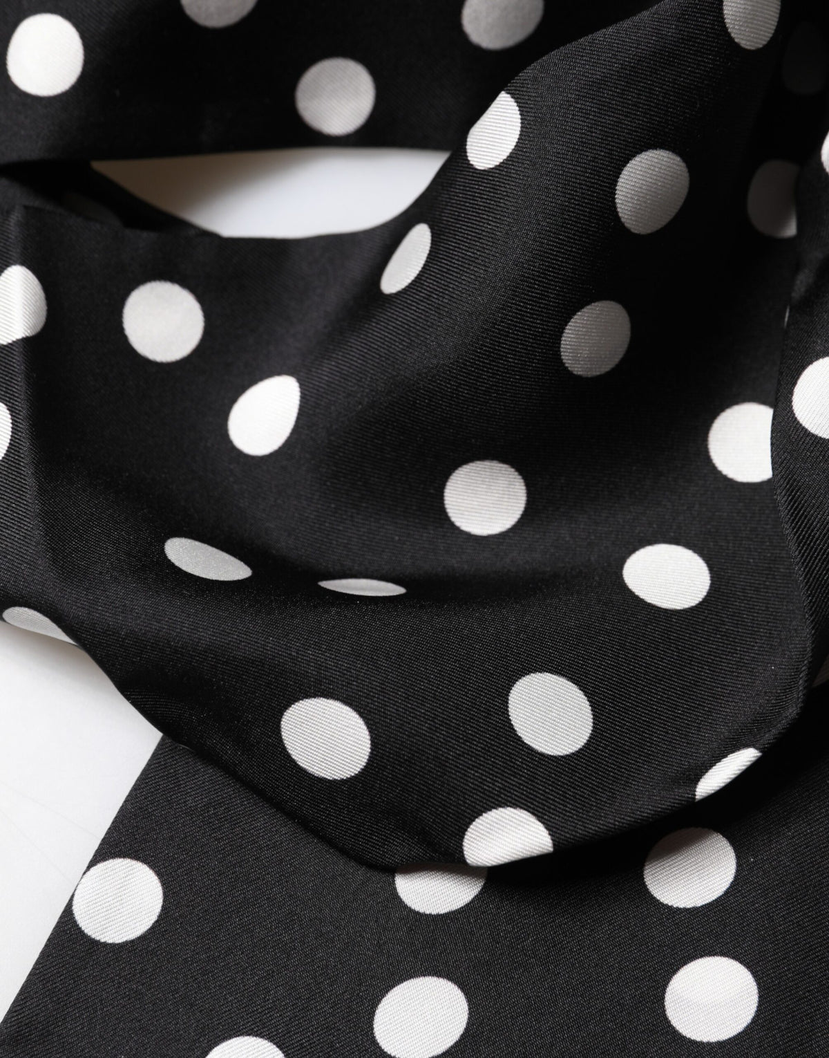 Dolce & Gabbana Scarf Black Polka Dot Silk Neck Wrap Foulard