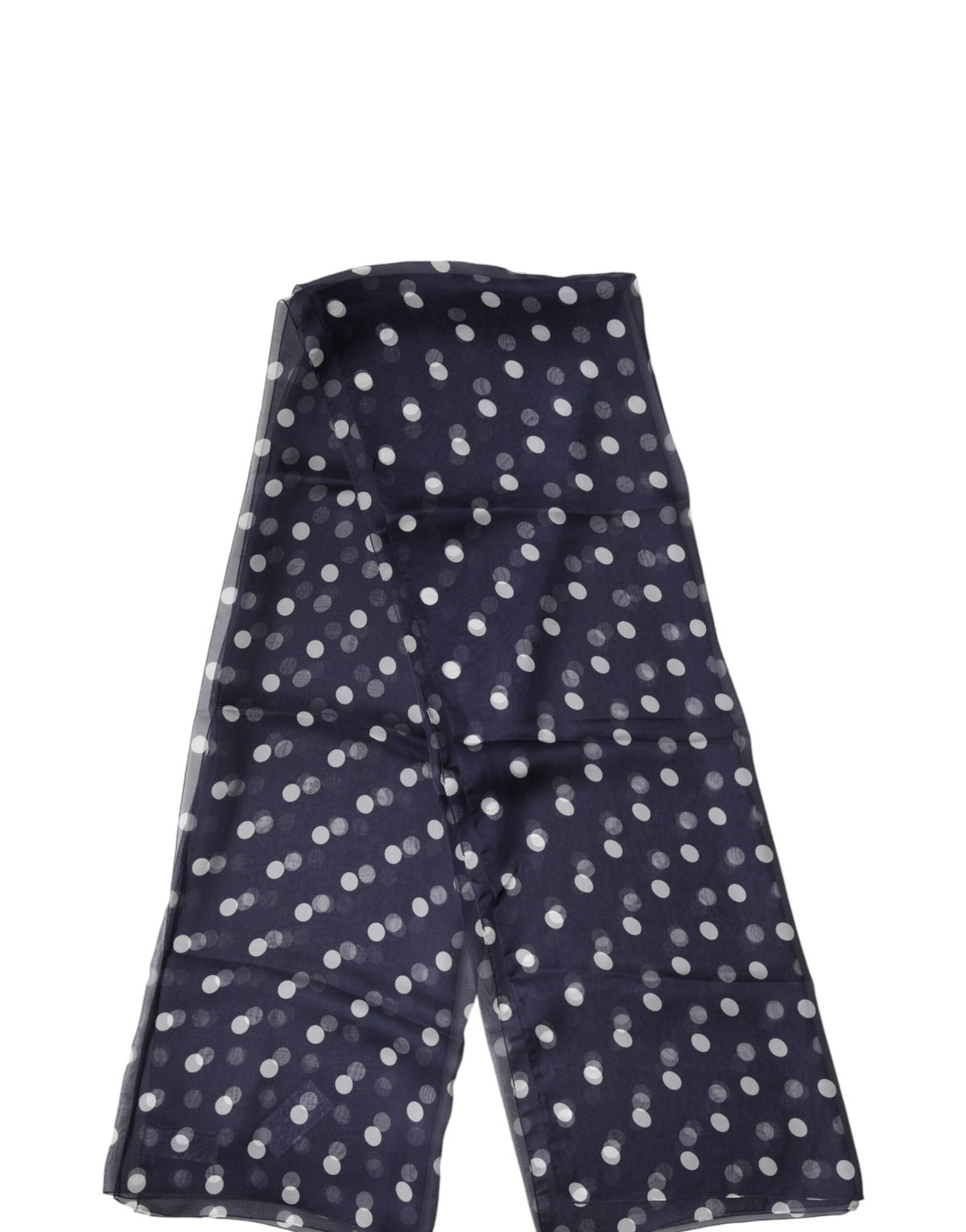 Dolce & Gabbana Blue Polka Dot Silk Neck Wrap Shawl 205cm x 132cm Scarf