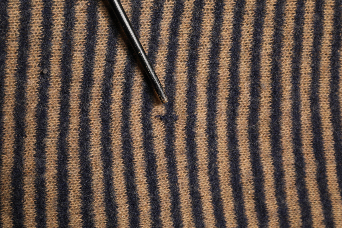 Daniele Alessandrini Brown Black Stripes Wool Crew Neck Pullover Sweater