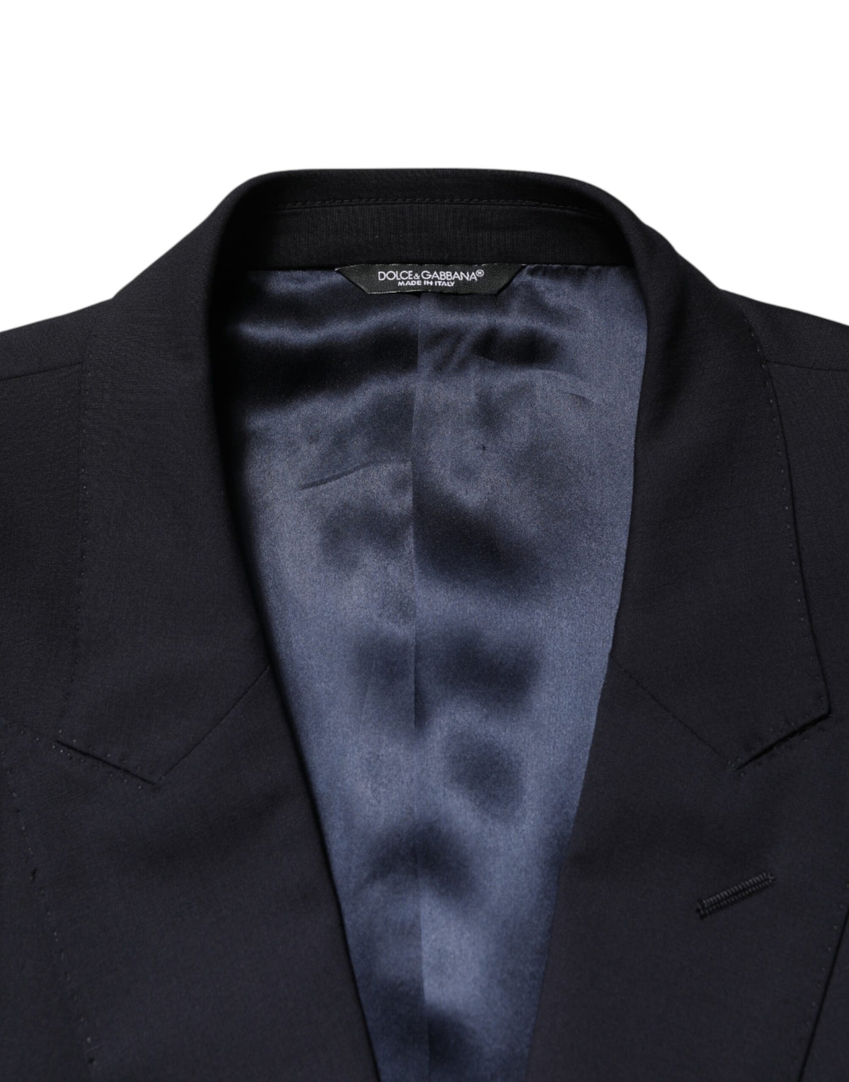 Dolce & Gabbana Blue Wool Double Breasted 2 Piece Men Suit
