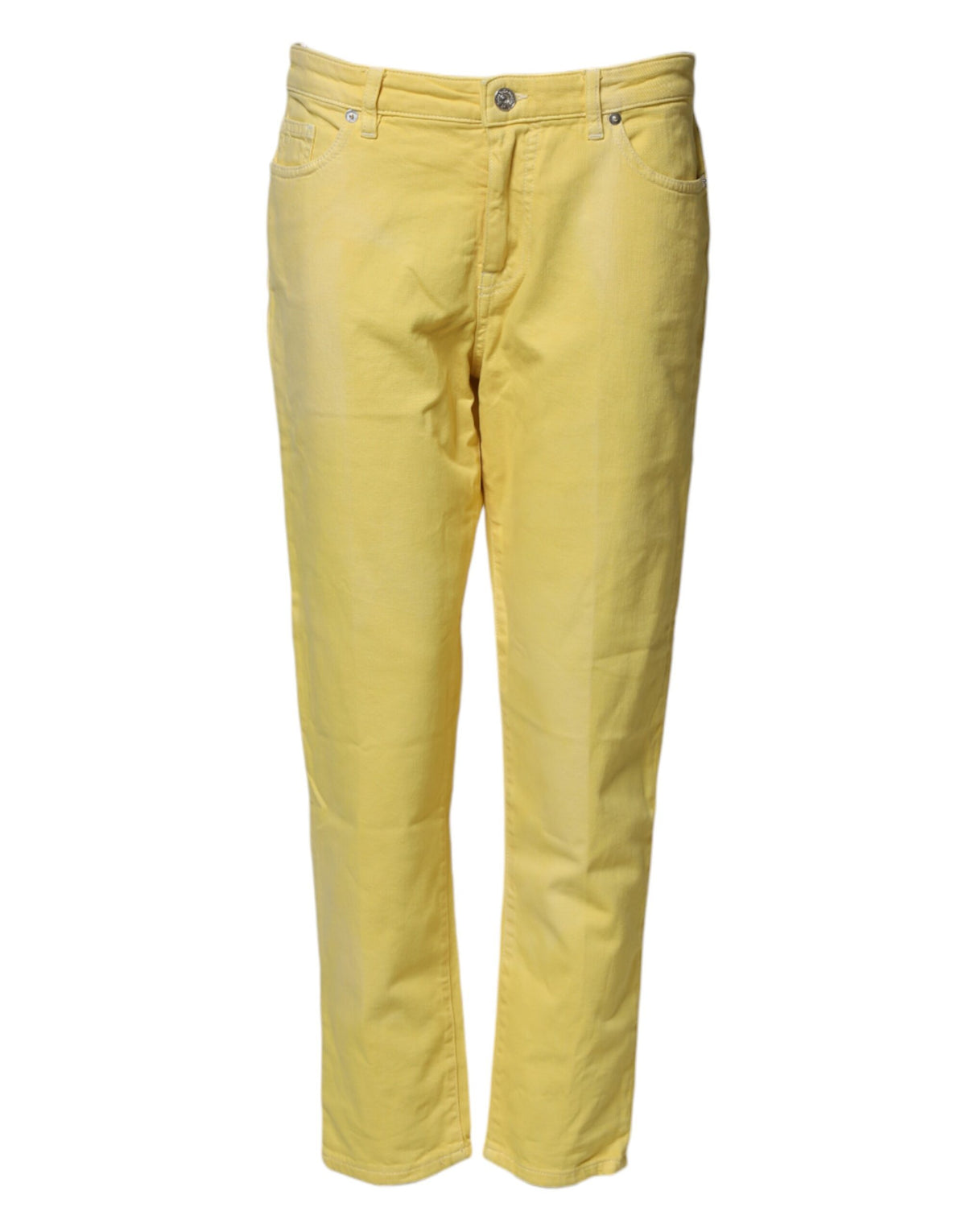 Nine In The Morning Yellow Tapered Mid Waist Denim Trouser Jeans