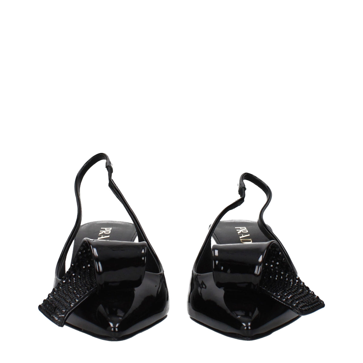 Prada Black Leather Stiletto Heel Sandals