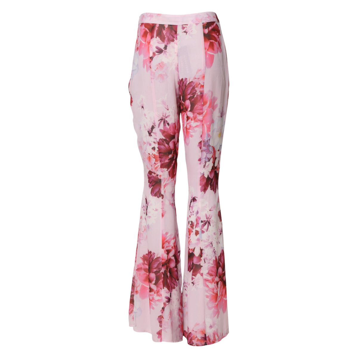 Guess By Marciano Pink Floral Flared High Waist Trouser Pants