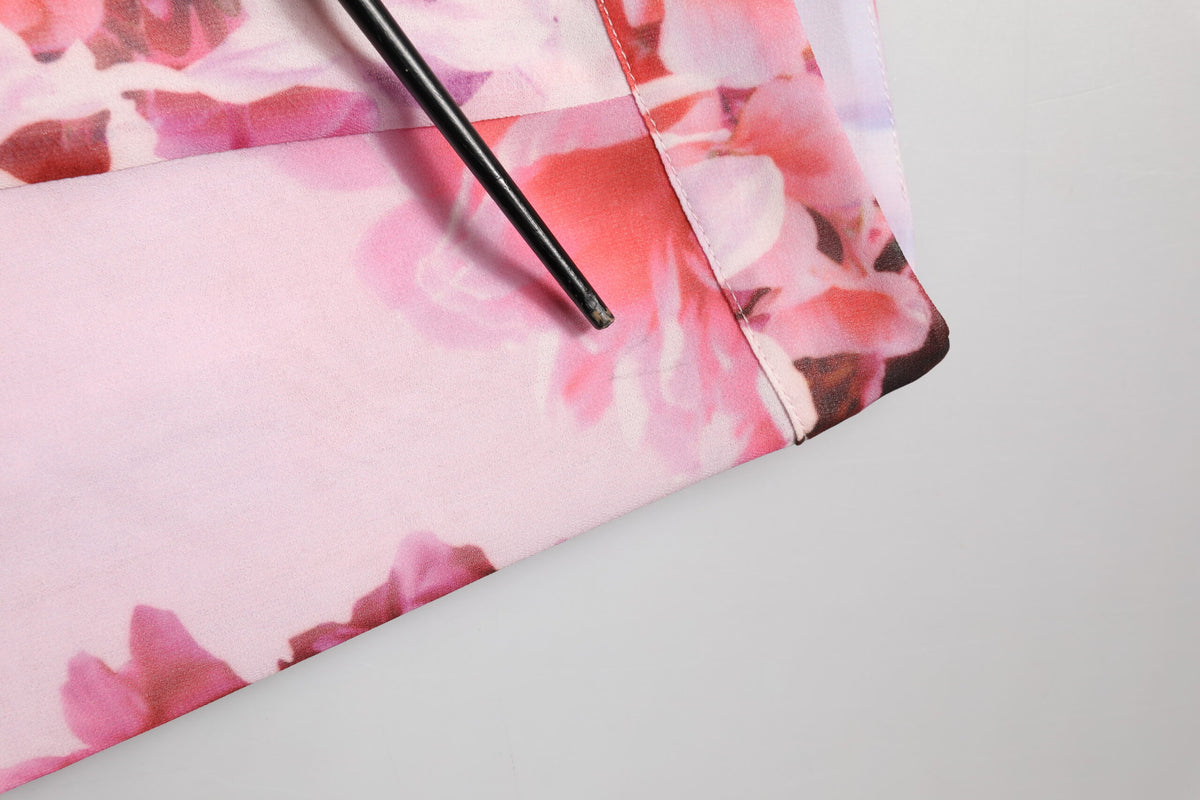 Guess By Marciano Pink Floral Flared High Waist Trouser Pants