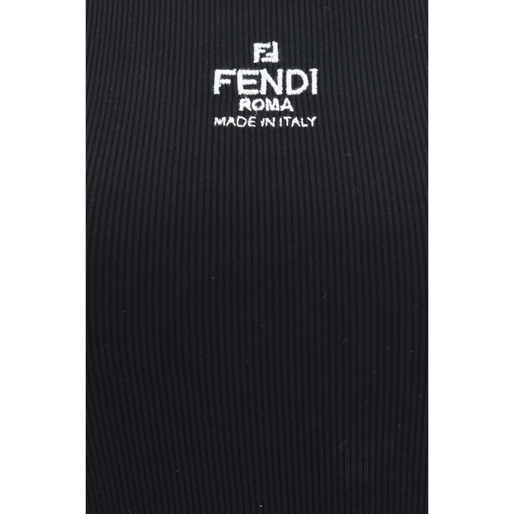 Fendi Black Cotton Sleeveles T-Shirt