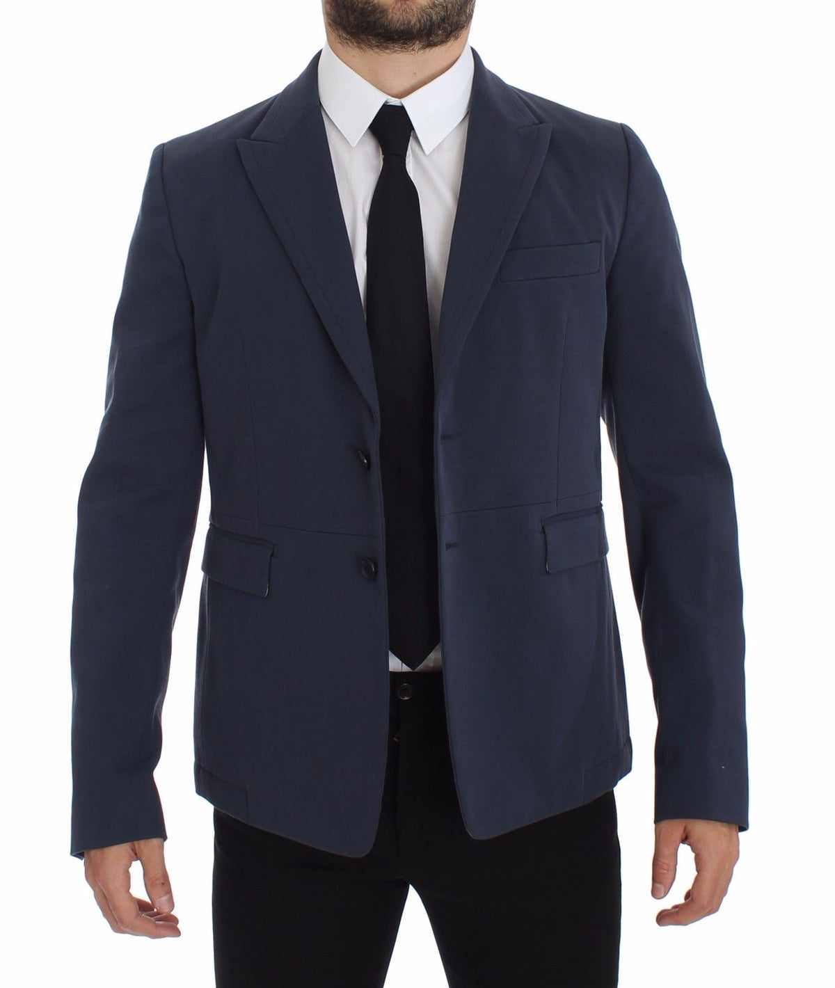 Veste blazer élégante en coton stretch bleu Dolce &amp; Gabbana