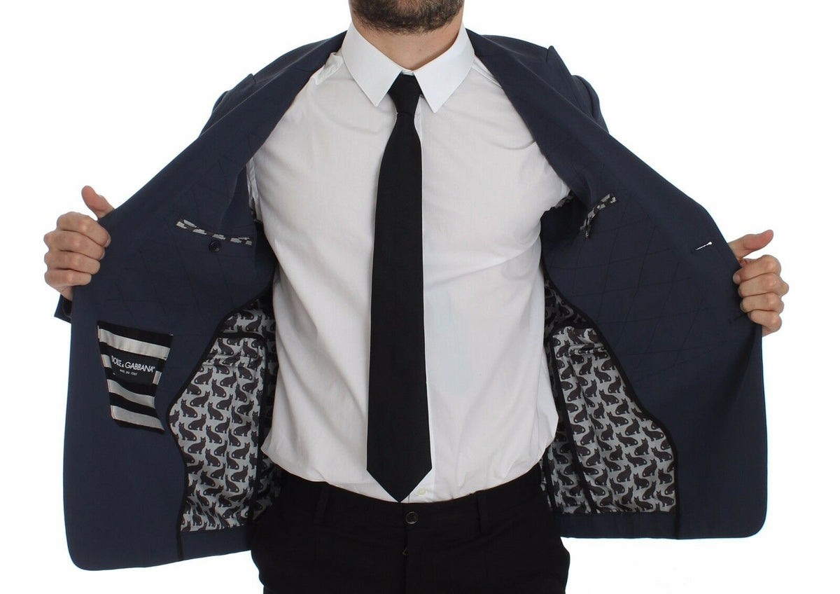 Veste blazer élégante en coton stretch bleu Dolce &amp; Gabbana