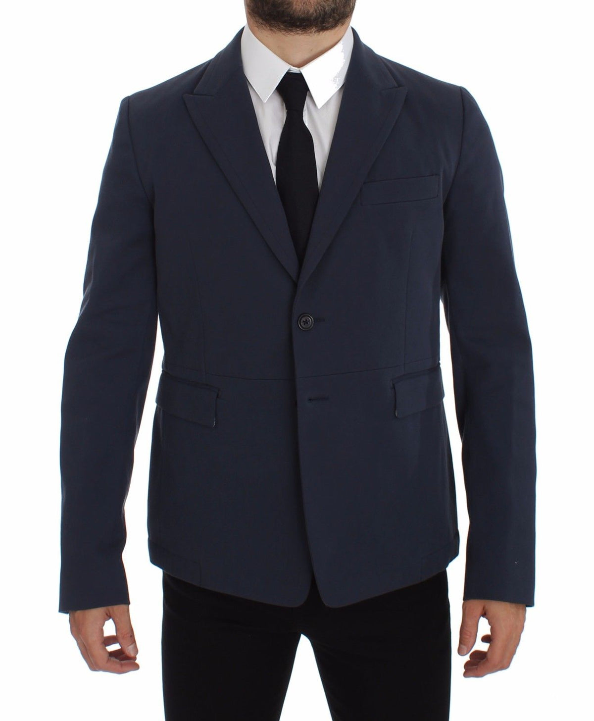 Veste blazer élégante en coton stretch bleu Dolce &amp; Gabbana