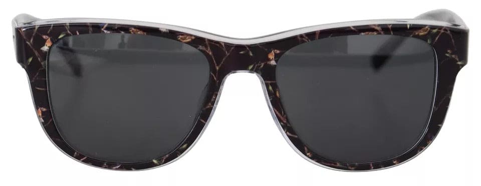 Lunettes de soleil Dolce &amp; Gabbana en plastique noir avec verres miroir gris DG4284-F