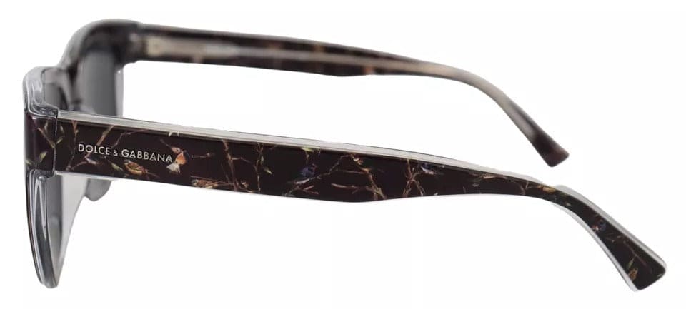 Lunettes de soleil Dolce &amp; Gabbana en plastique noir avec verres miroir gris DG4284-F