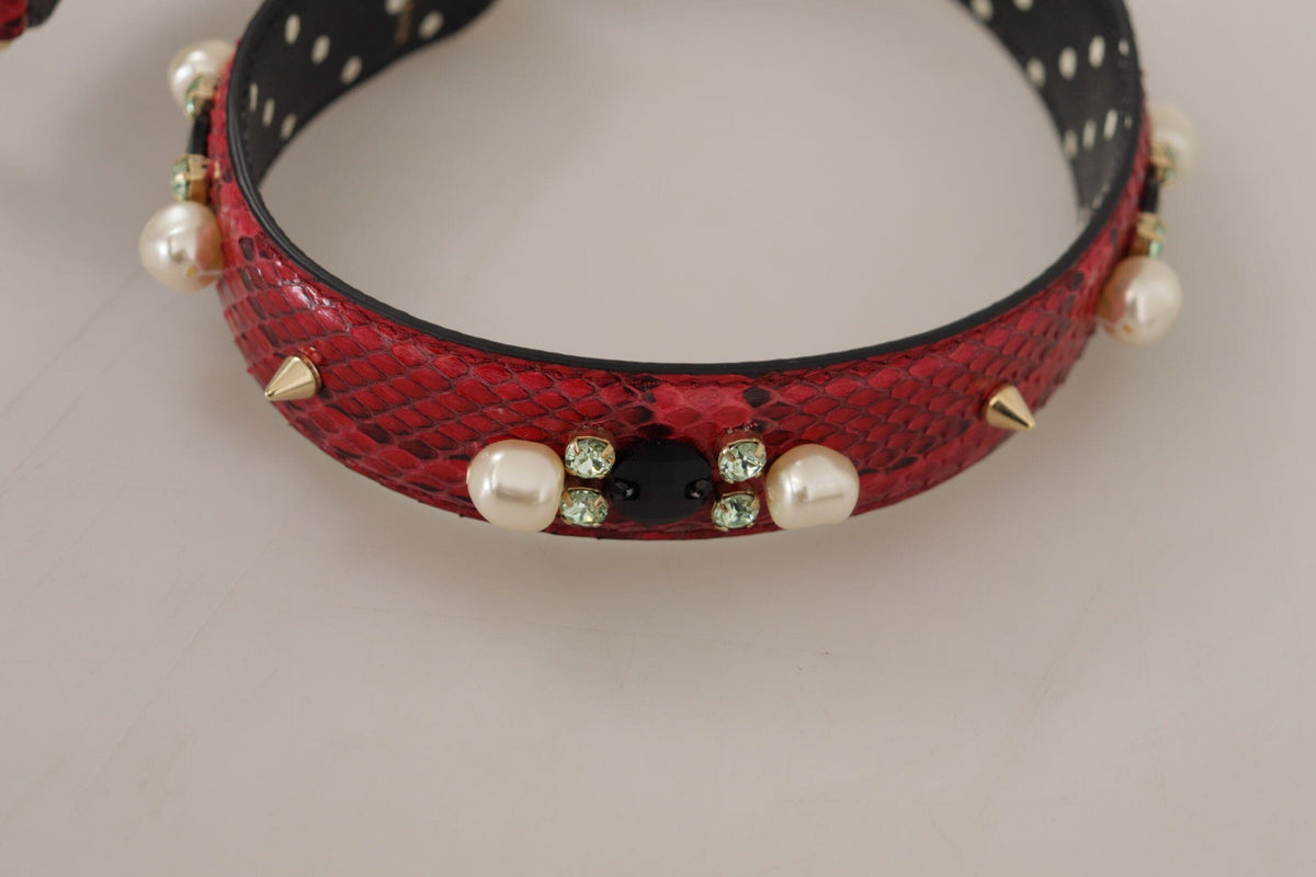 Bandoulière élégante en cuir de python rouge Dolce &amp; Gabbana