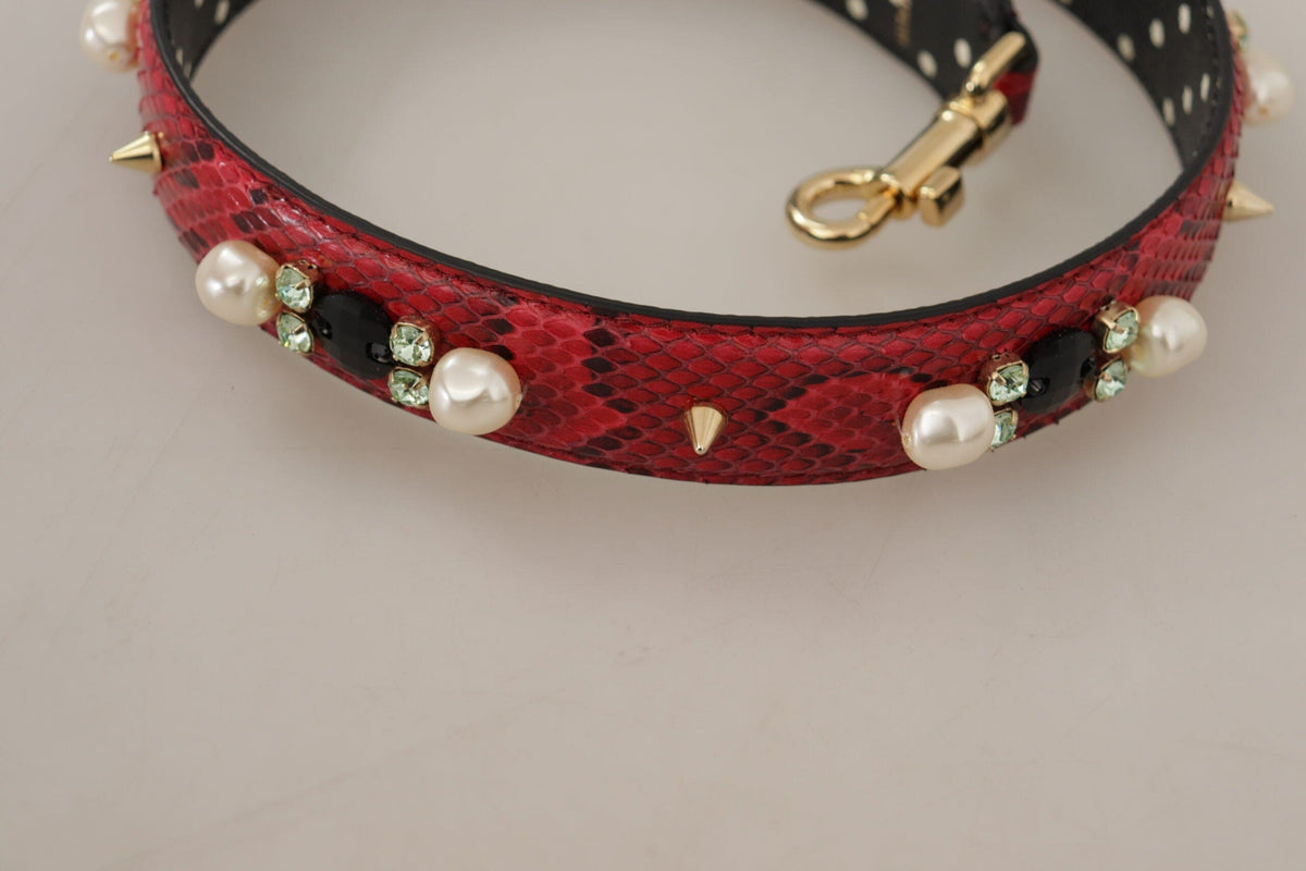 Bandoulière élégante en cuir de python rouge Dolce &amp; Gabbana