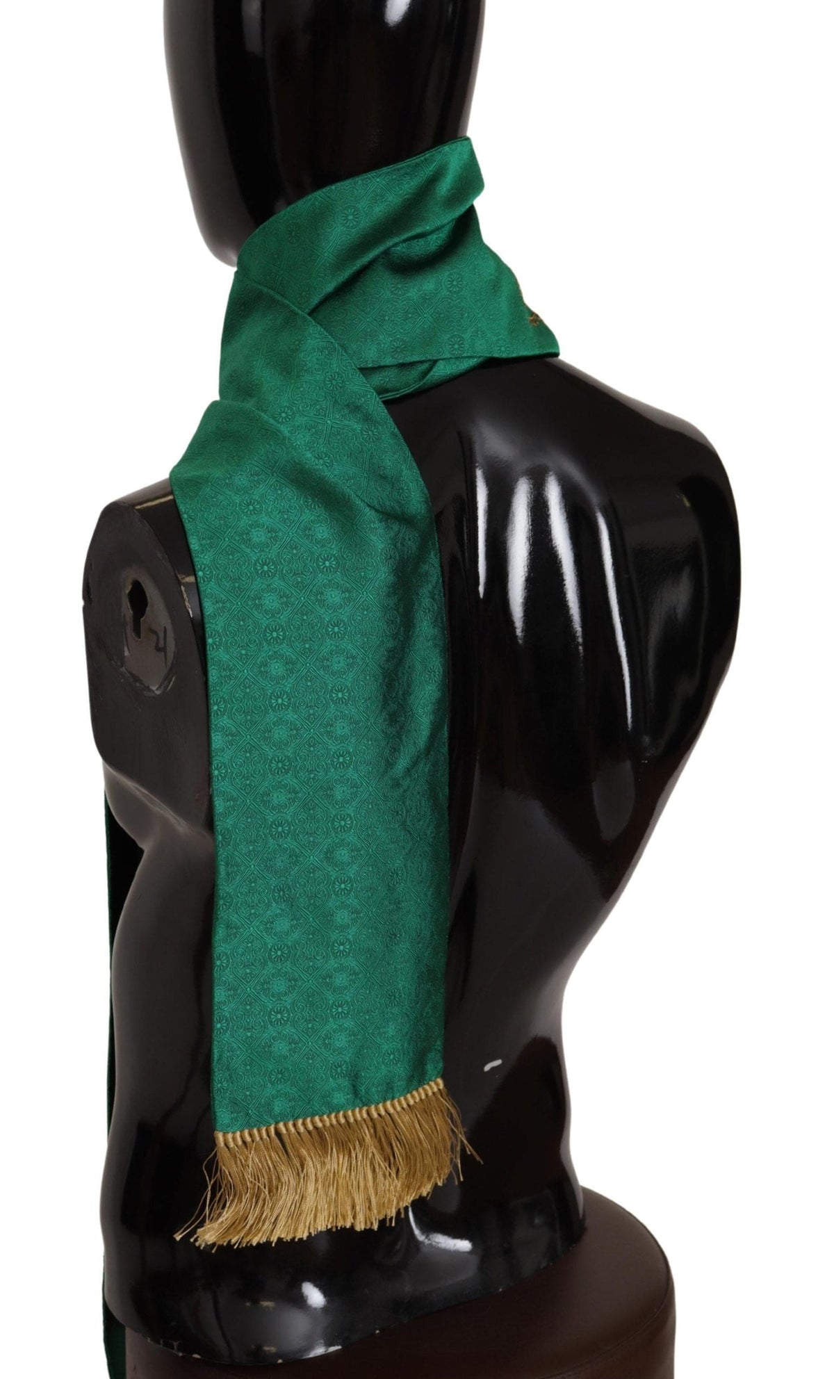 Foulard élégant en soie mélangée verte Dolce &amp; Gabbana pour homme