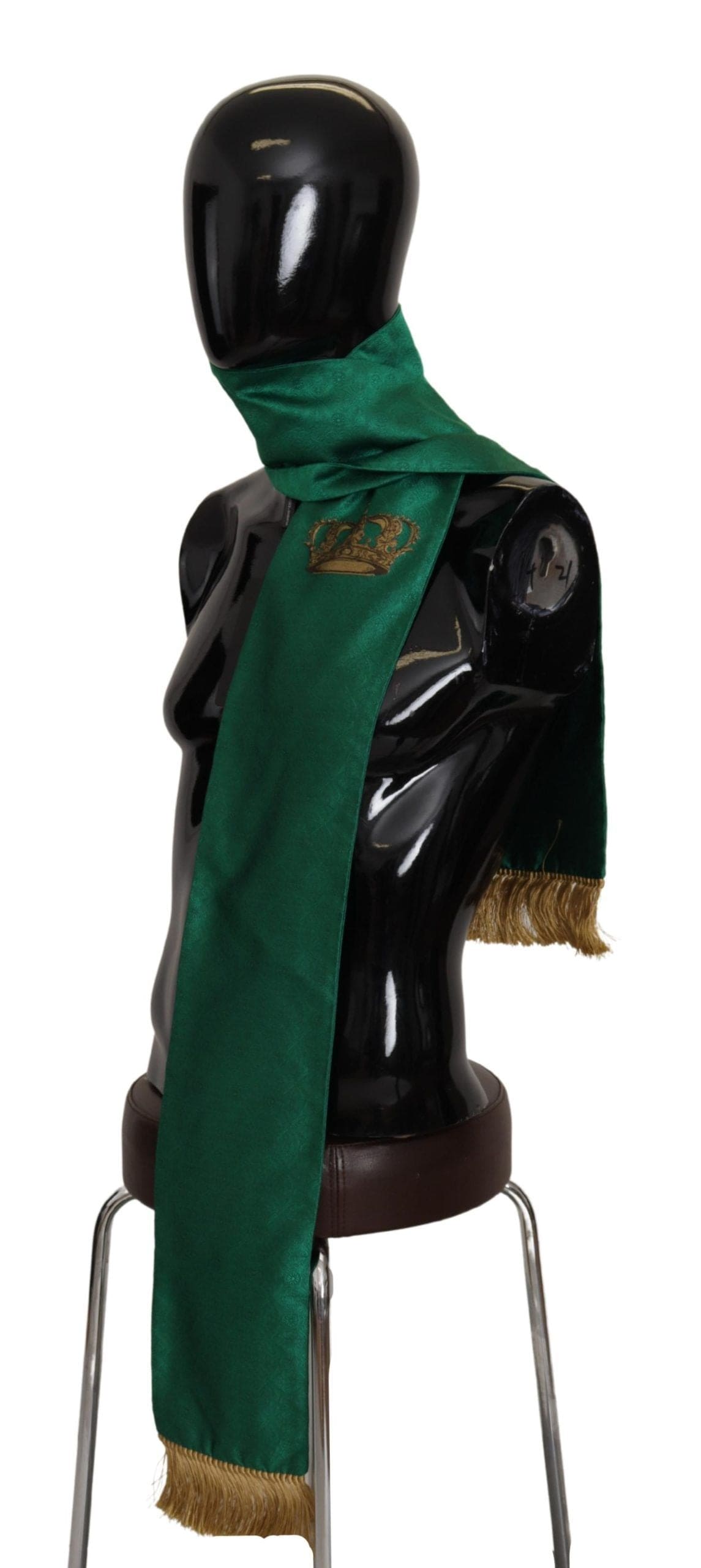 Foulard élégant en soie mélangée verte Dolce &amp; Gabbana pour homme